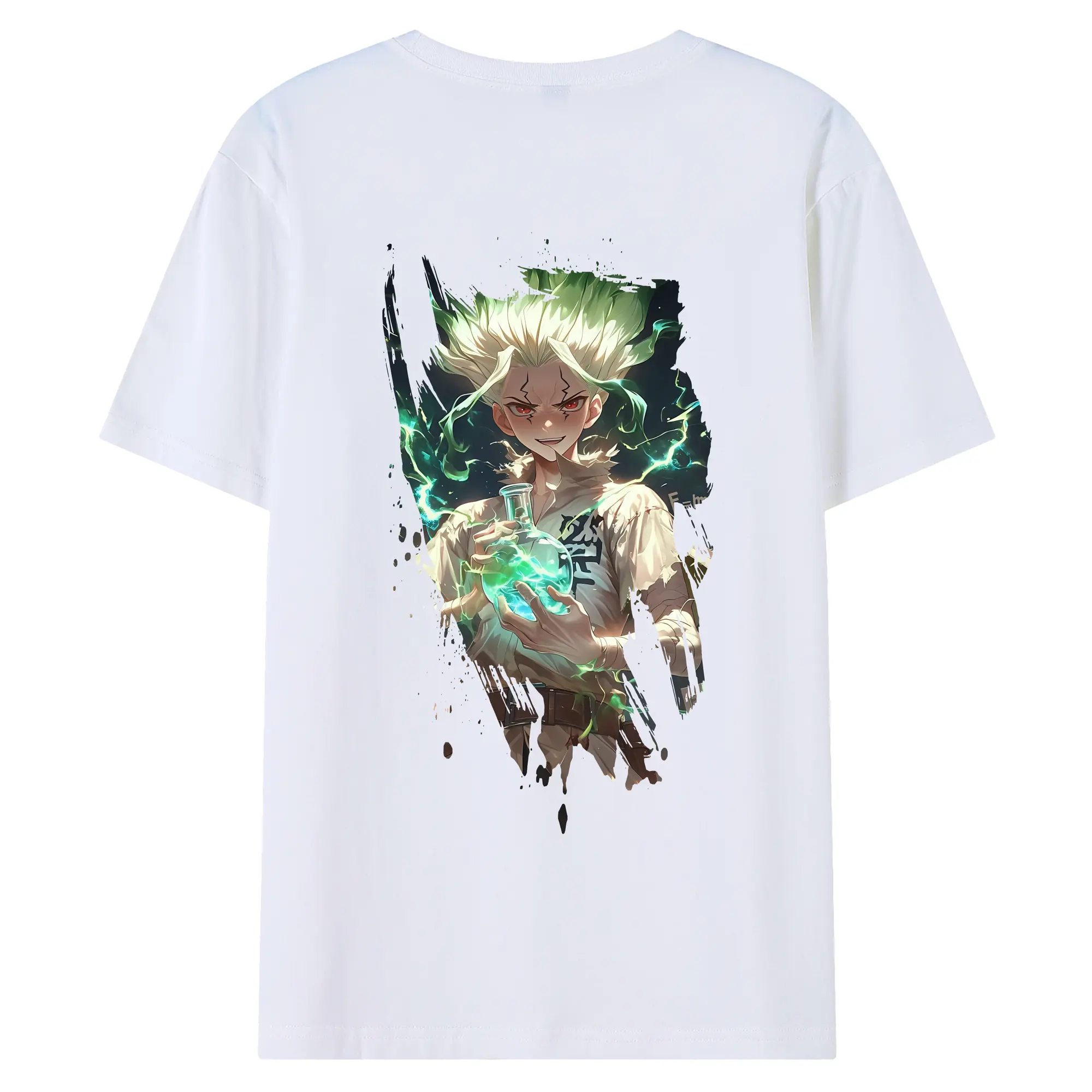 ドクターストーン グッズ,石神千空 - 綿100％ 半袖Tシャツ ・ バックプリント ・ 快適 通気性 ・ 日常使い 散歩 スポーツ用