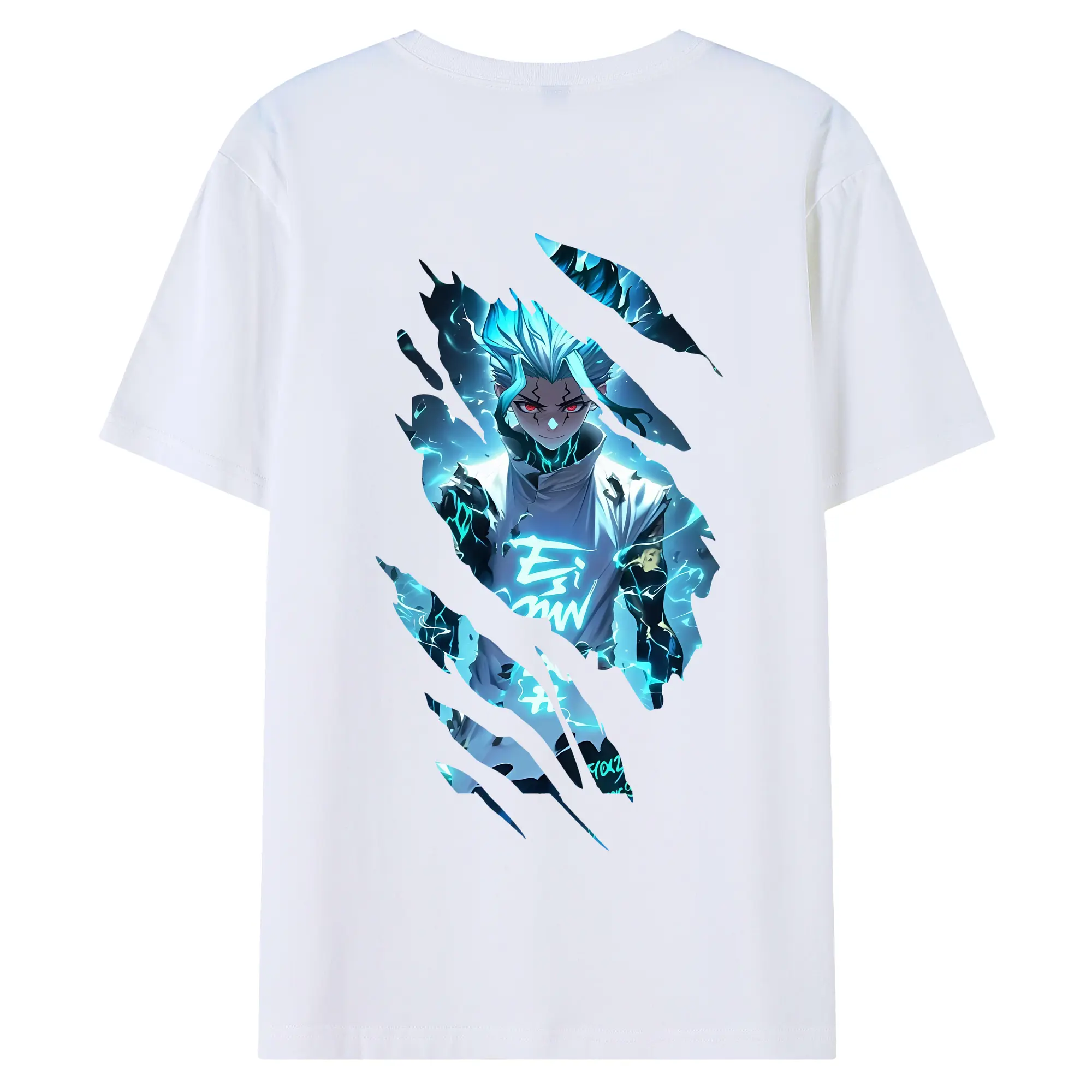 ドクターストーン グッズ,石神千空 - 綿100％ 半袖Tシャツ ・ バックプリント ・ 快適 通気性 ・ 日常使い 散歩 スポーツ用