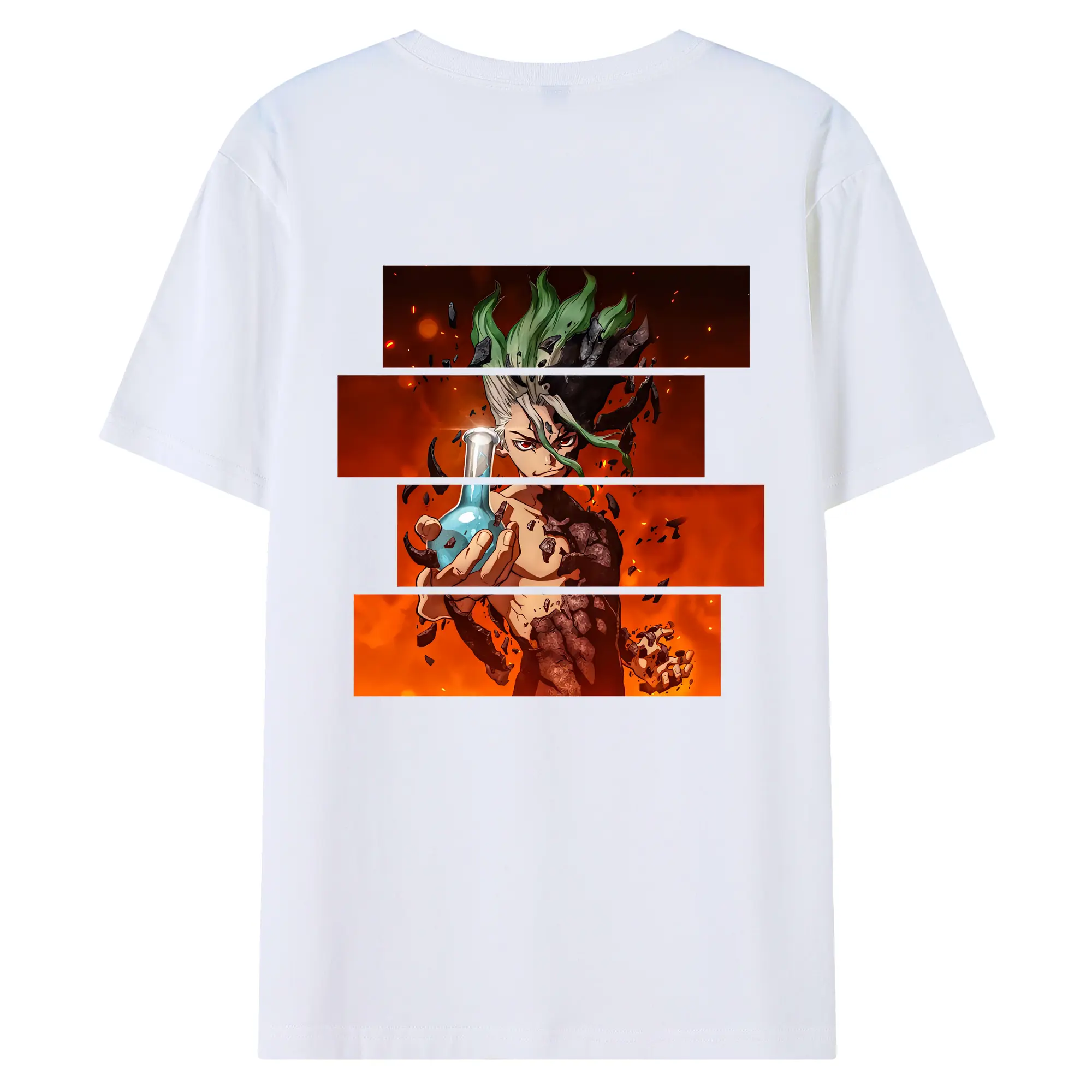 ドクターストーン グッズ,石神千空 - 綿100％ 半袖Tシャツ ・ バックプリント ・ 快適 通気性 ・ 日常使い 散歩 スポーツ用