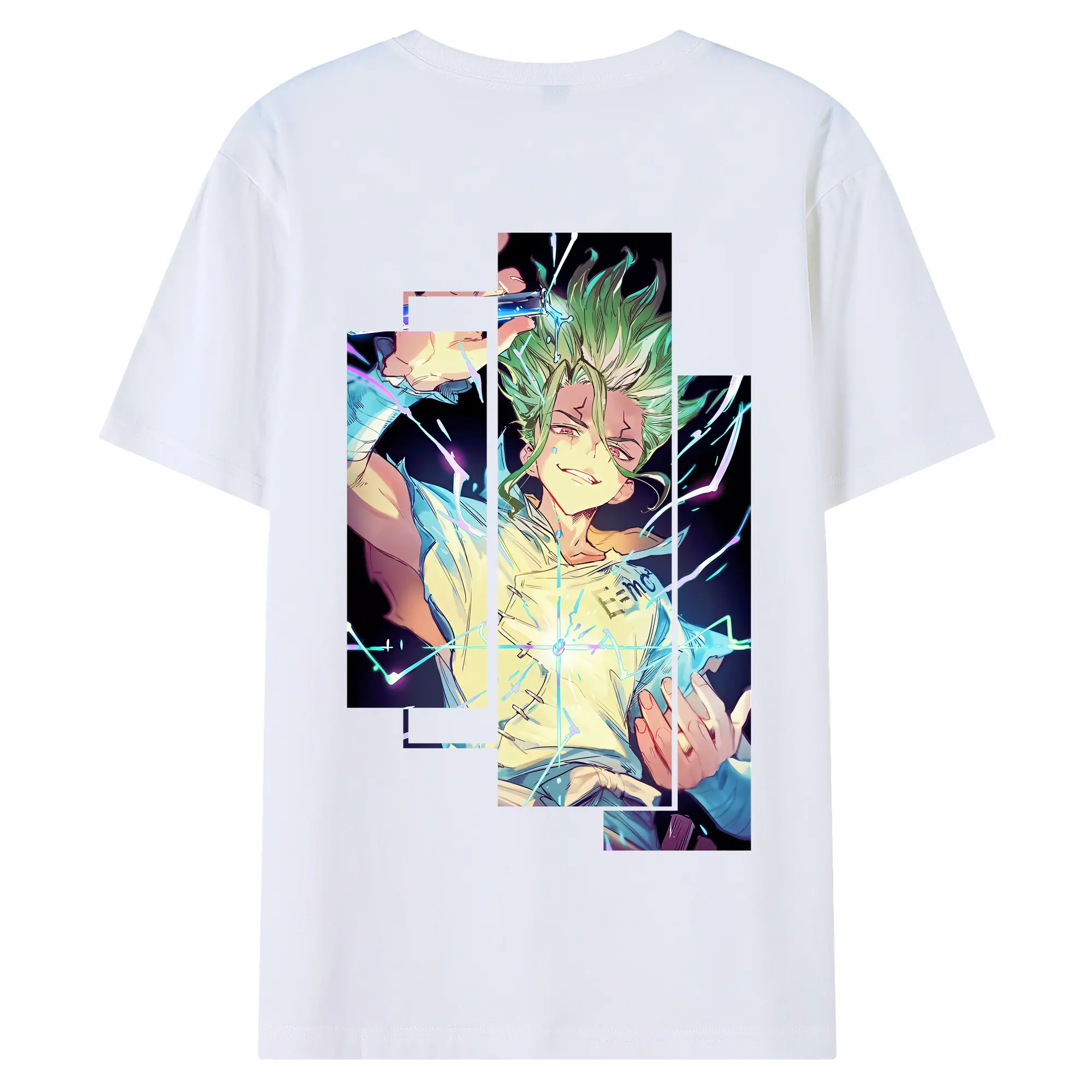 ドクターストーン グッズ,石神千空 - 綿100％ 半袖Tシャツ ・ バックプリント ・ 快適 通気性 ・ 日常使い 散歩 スポーツ用