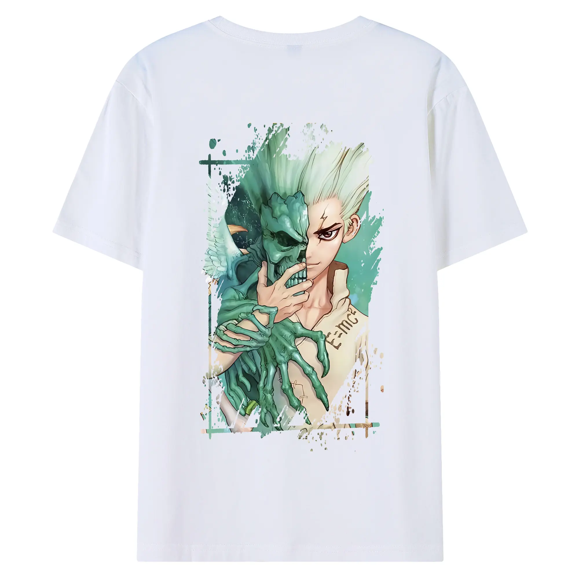 ドクターストーン グッズ,石神千空 - 綿100％ 半袖Tシャツ ・ バックプリント ・ 快適 通気性 ・ 日常使い 散歩 スポーツ用