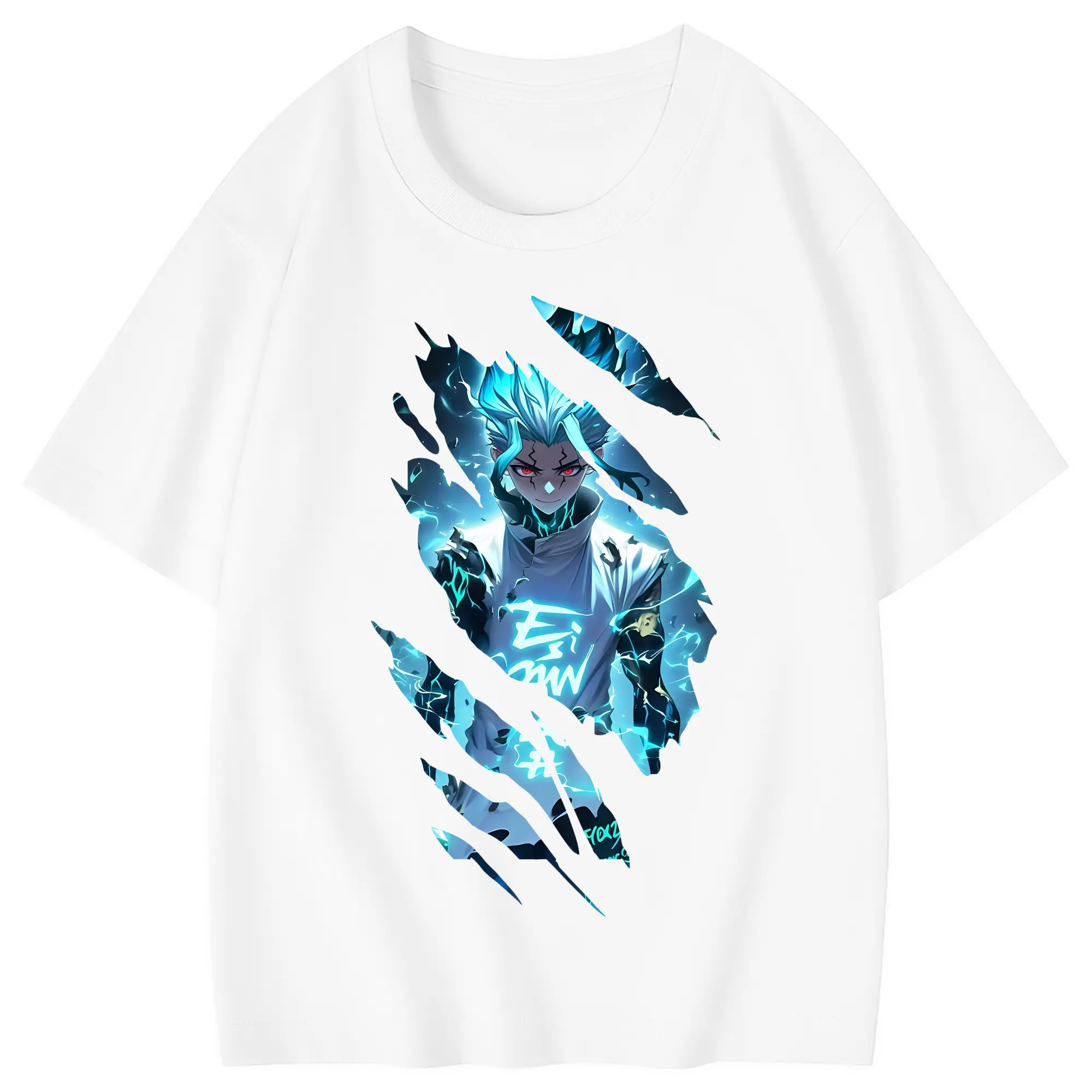 ドクターストーン グッズ,石神千空 - 綿100％ キッズTシャツ ・ フロントプリント ・ 快適 通気性 ・ スポーツ カジュアル 散歩用