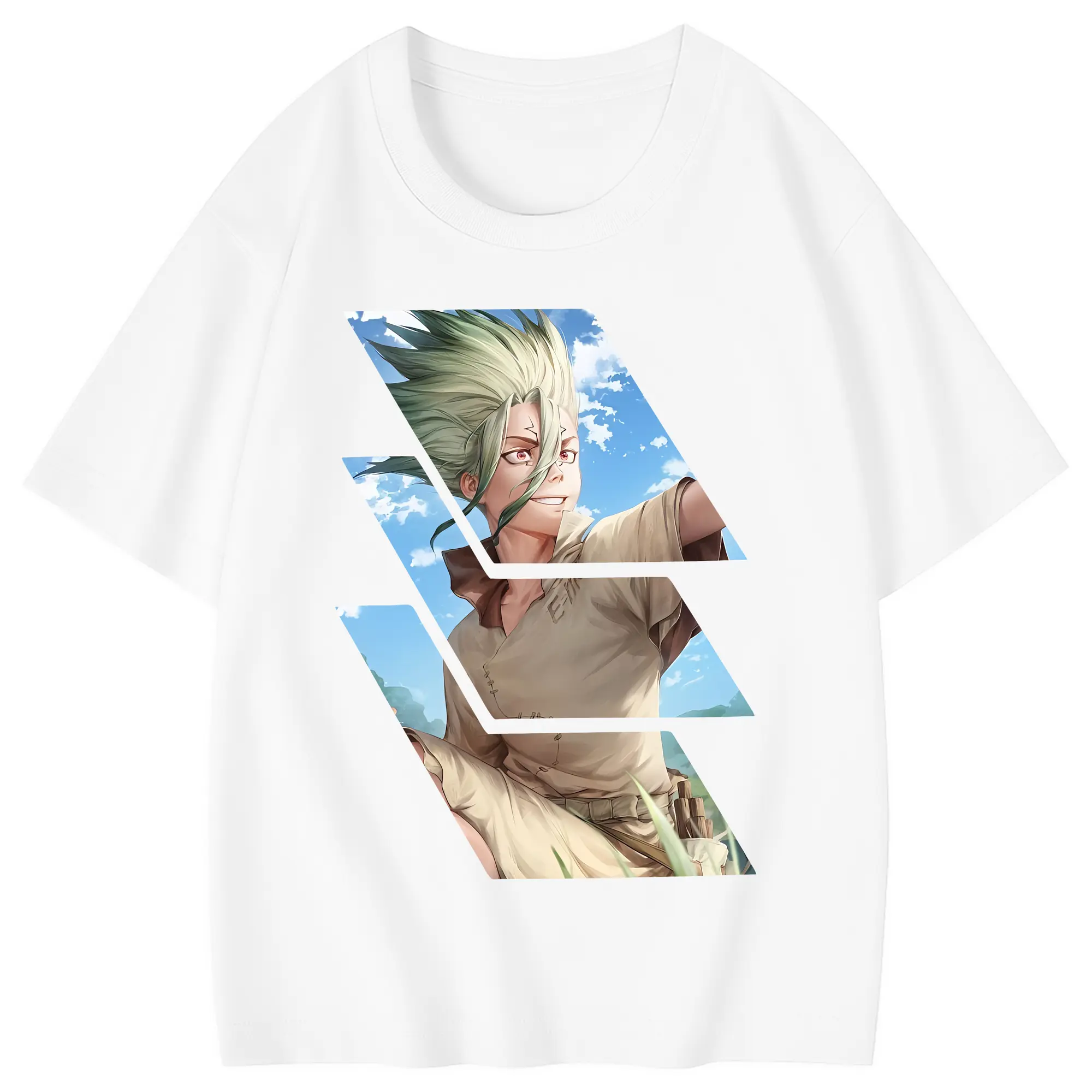 ドクターストーン グッズ,石神千空 - 綿100％ キッズTシャツ ・ フロントプリント ・ 快適 通気性 ・ スポーツ カジュアル 散歩用