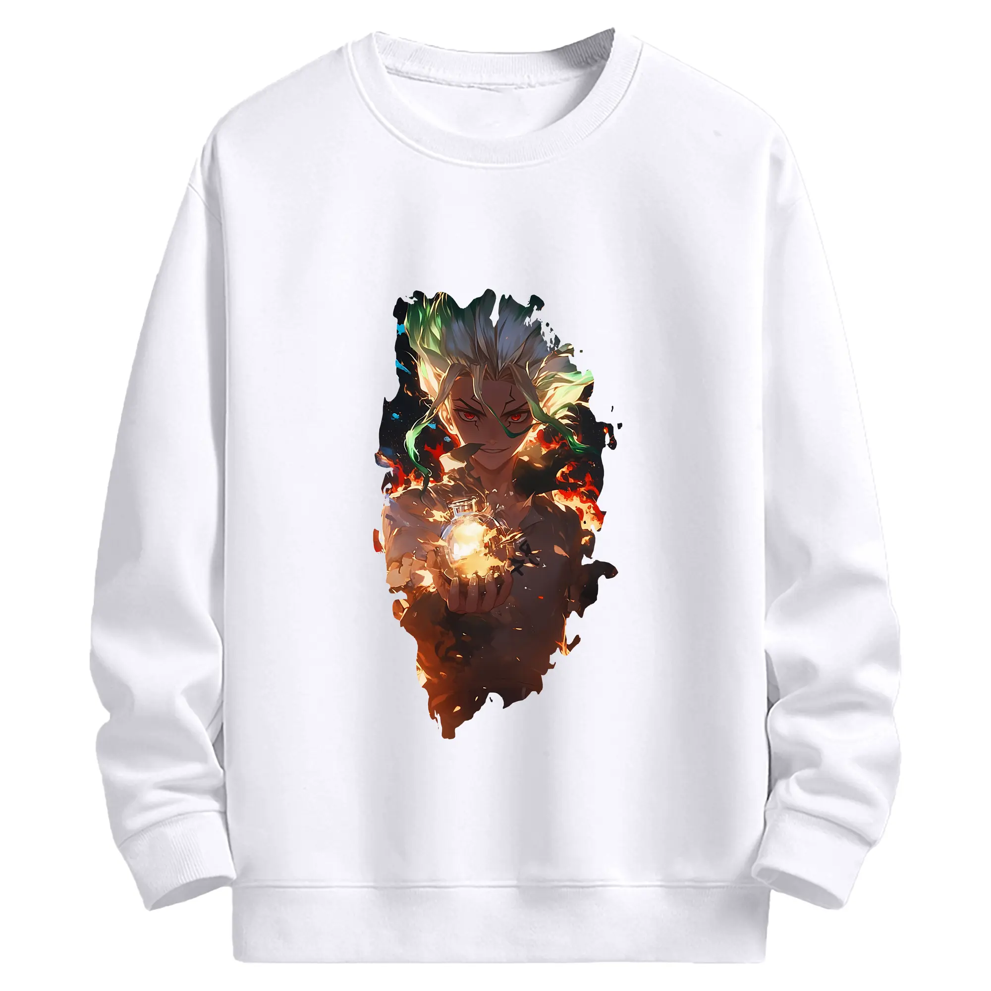 ドクターストーン グッズ,石神千空 - 高品質 クルーネック スウェット ・ コットン59％ ポリエステル41％ ・ ユニセックス 長袖 トレーナー ・ カジュアル デイリー スポーツ 散歩用