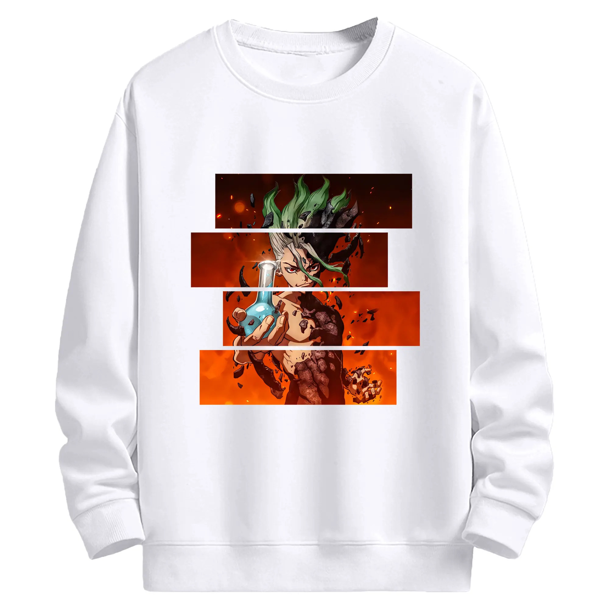 ドクターストーン グッズ,石神千空 - 高品質 クルーネック スウェット ・ コットン59％ ポリエステル41％ ・ ユニセックス 長袖 トレーナー ・ カジュアル デイリー スポーツ 散歩用