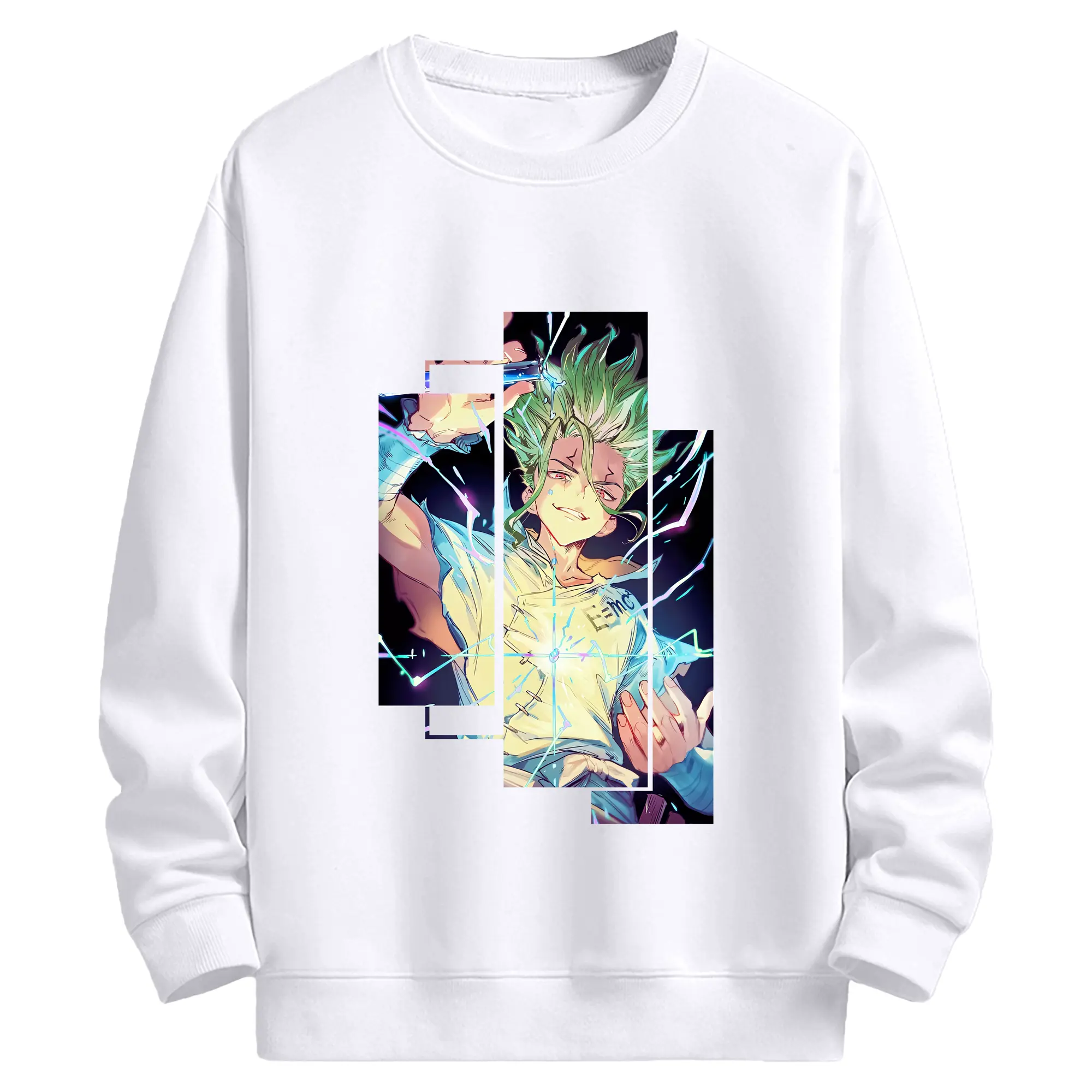 ドクターストーン グッズ,石神千空 - 高品質 クルーネック スウェット ・ コットン59％ ポリエステル41％ ・ ユニセックス 長袖 トレーナー ・ カジュアル デイリー スポーツ 散歩用