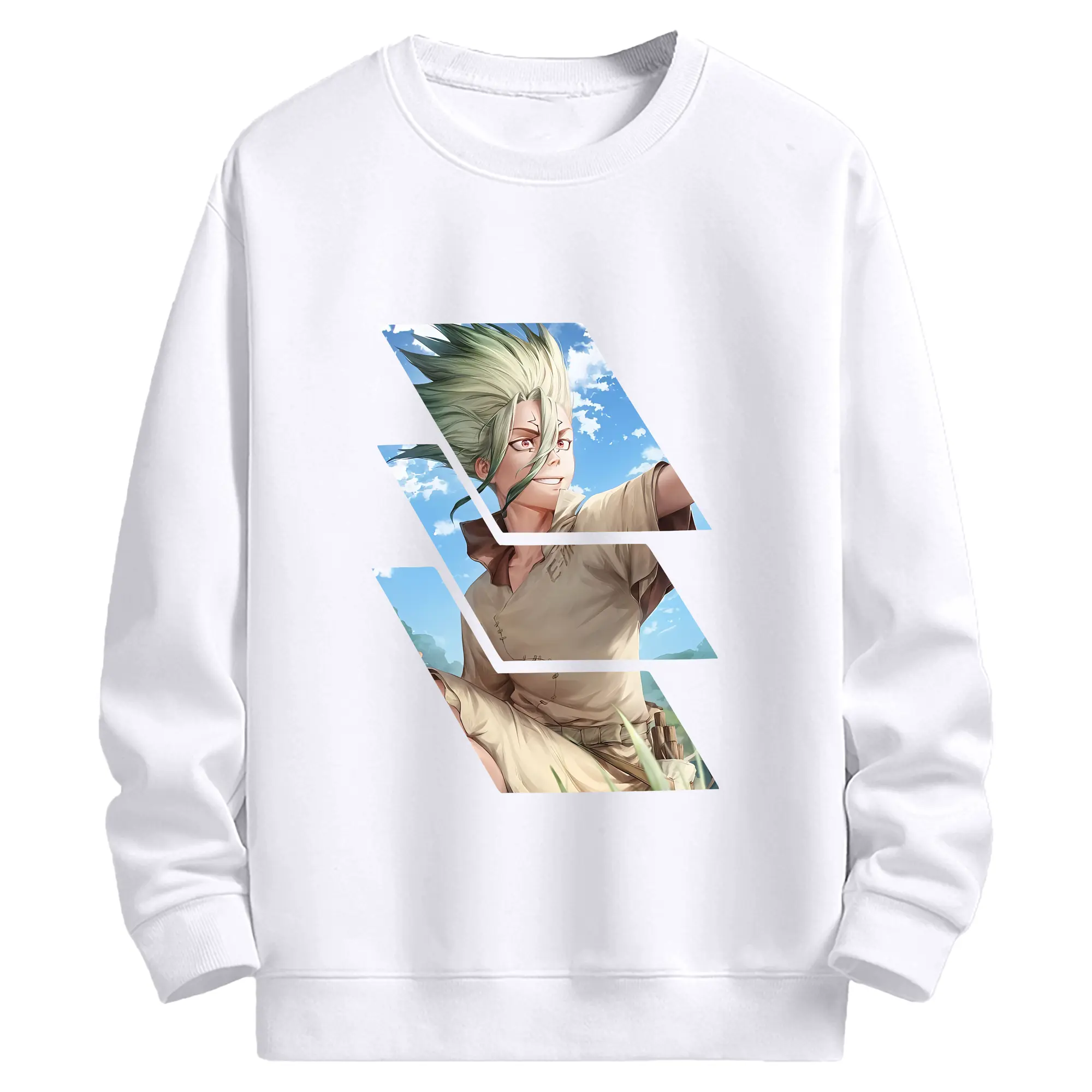 ドクターストーン グッズ,石神千空 - 高品質 クルーネック スウェット ・ コットン59％ ポリエステル41％ ・ ユニセックス 長袖 トレーナー ・ カジュアル デイリー スポーツ 散歩用