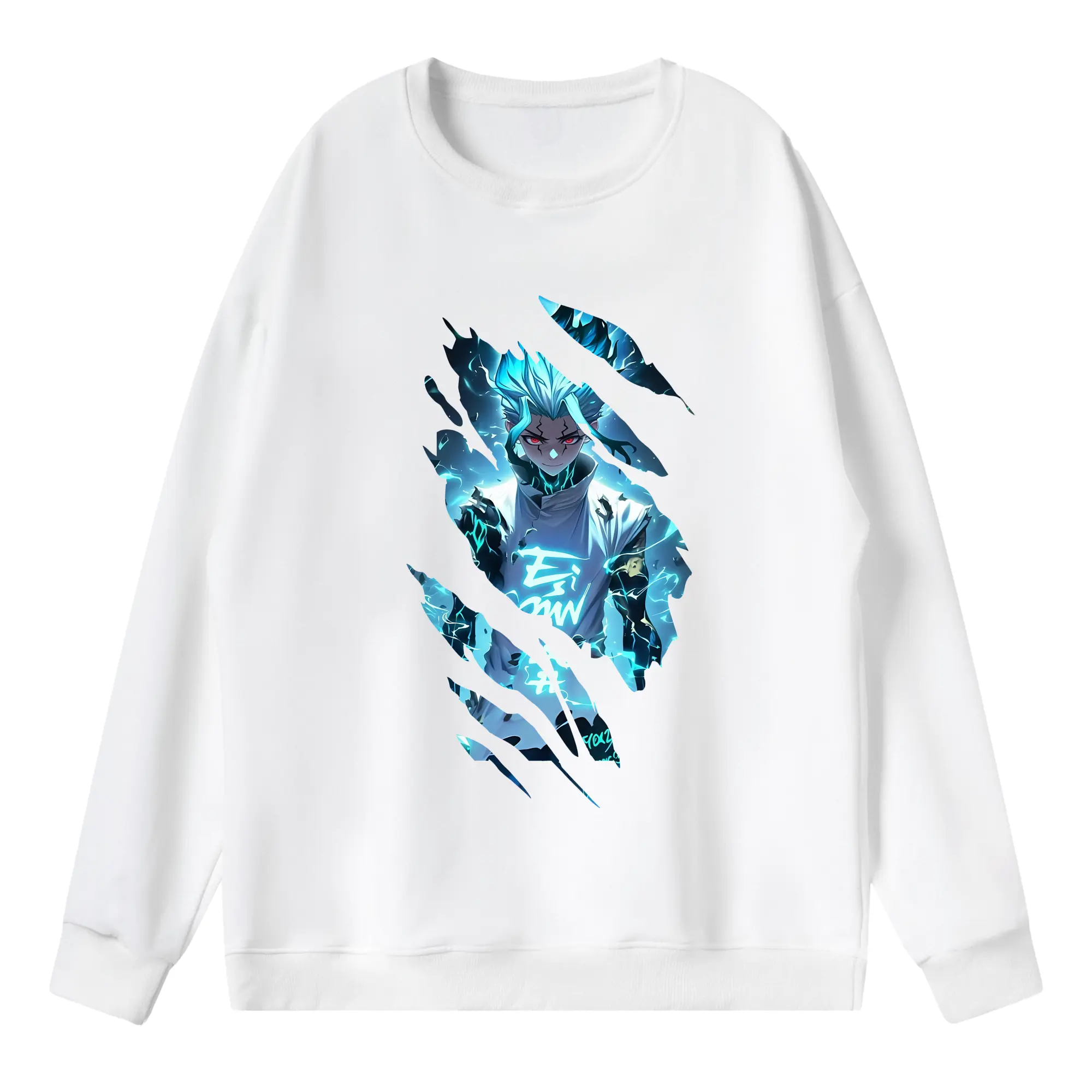 ドクターストーン グッズ,石神千空 - 薄手 クルーネック スウェット 裏毛260g · ポリエステル 春秋向け カジュアル 男女兼用 · トレーナー デイリー スポーツ 散歩に最適