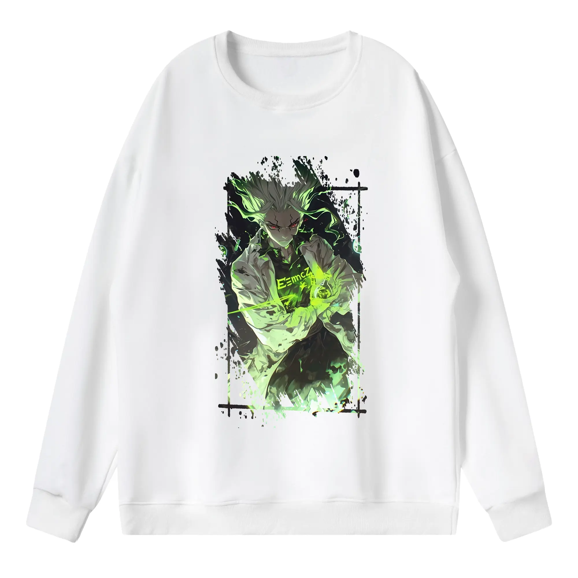 ドクターストーン グッズ,石神千空 - 薄手 クルーネック スウェット 裏毛260g · ポリエステル 春秋向け カジュアル 男女兼用 · トレーナー デイリー スポーツ 散歩に最適