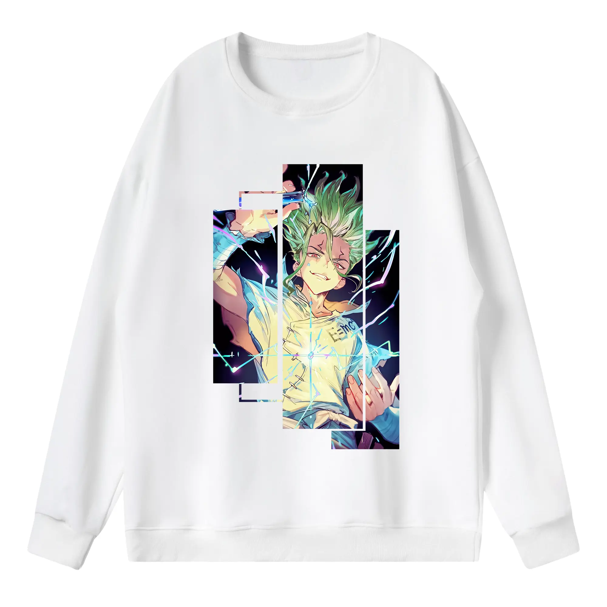 ドクターストーン グッズ,石神千空 - 薄手 クルーネック スウェット 裏毛260g · ポリエステル 春秋向け カジュアル 男女兼用 · トレーナー デイリー スポーツ 散歩に最適