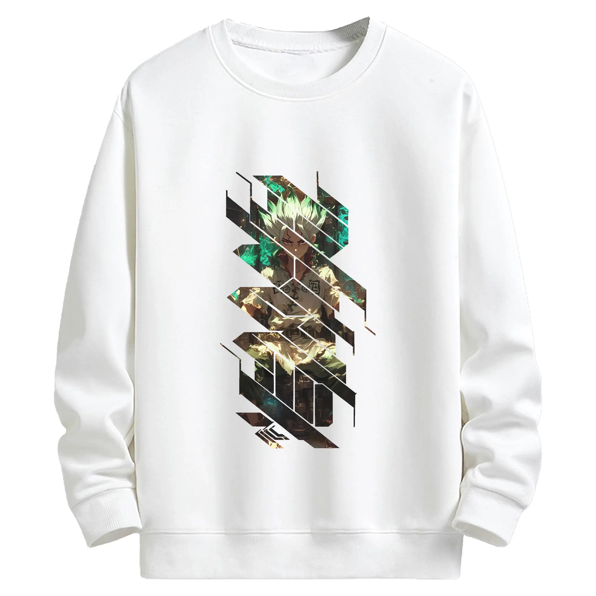 ドクターストーン グッズ,石神千空 - キッズ クルーネックスウェットシャツ ・ フロントプリント ・ 綿80％ ポリエステル20％ ・ 快適 通学 スポーツ 日常使い お散歩用