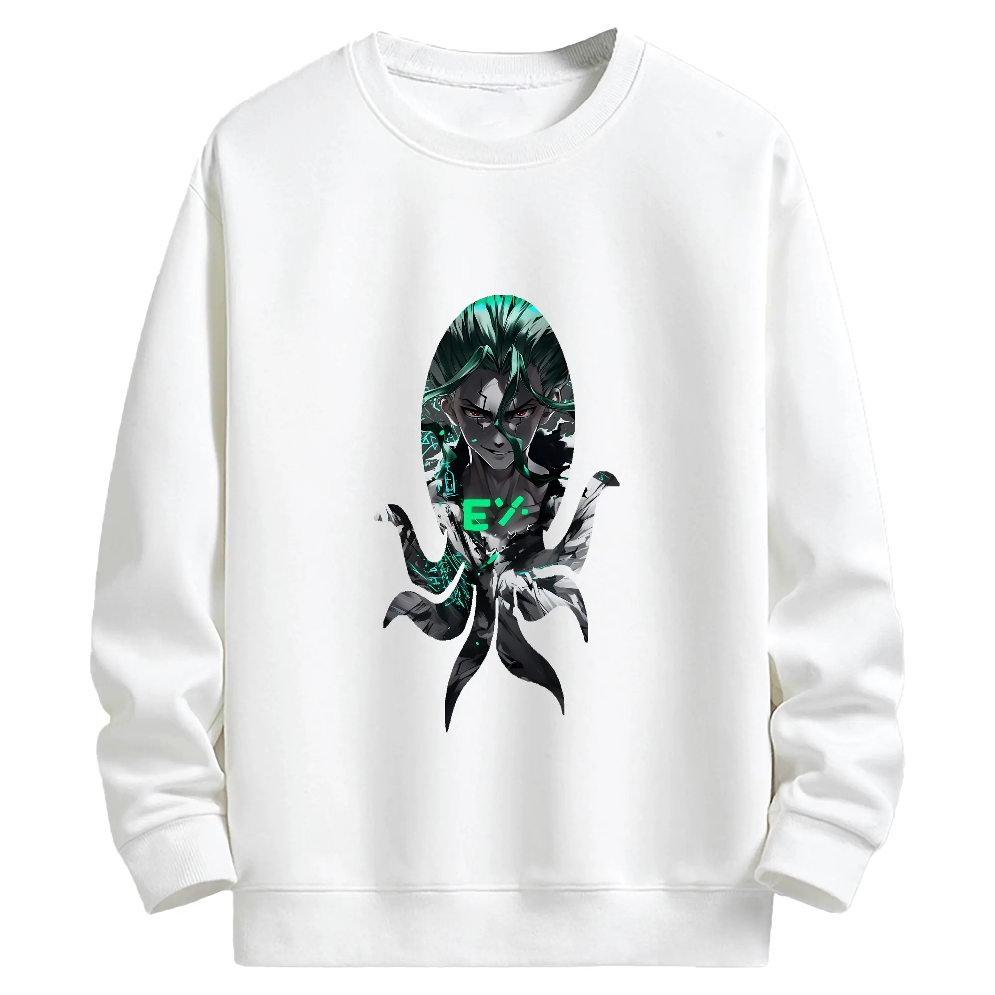 ドクターストーン グッズ,石神千空 - キッズ クルーネックスウェットシャツ ・ フロントプリント ・ 綿80％ ポリエステル20％ ・ 快適 通学 スポーツ 日常使い お散歩用