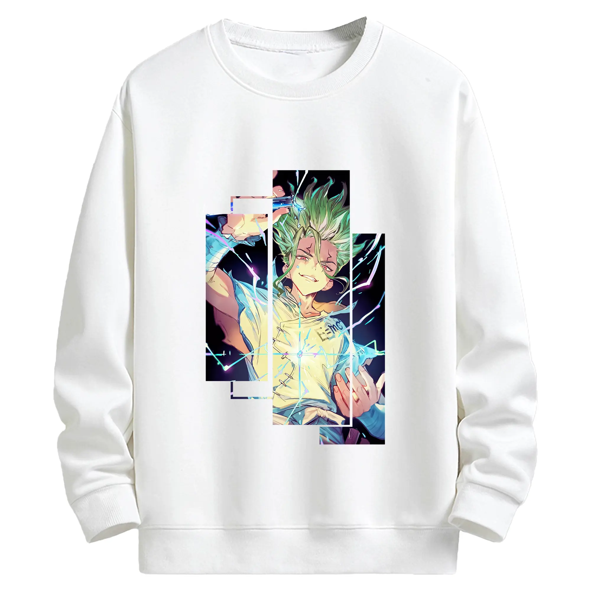 ドクターストーン グッズ,石神千空 - キッズ クルーネックスウェットシャツ ・ フロントプリント ・ 綿80％ ポリエステル20％ ・ 快適 通学 スポーツ 日常使い お散歩用