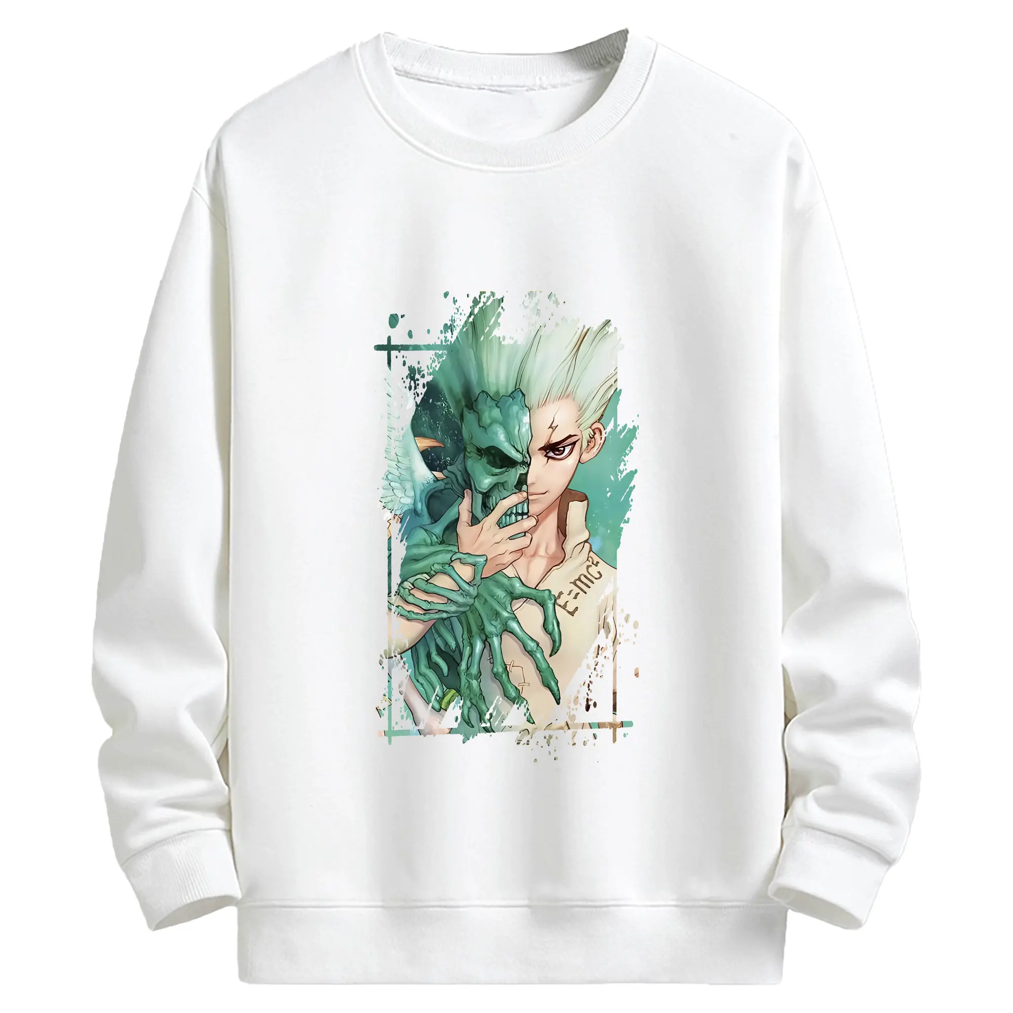 ドクターストーン グッズ,石神千空 - キッズ クルーネックスウェットシャツ ・ フロントプリント ・ 綿80％ ポリエステル20％ ・ 快適 通学 スポーツ 日常使い お散歩用