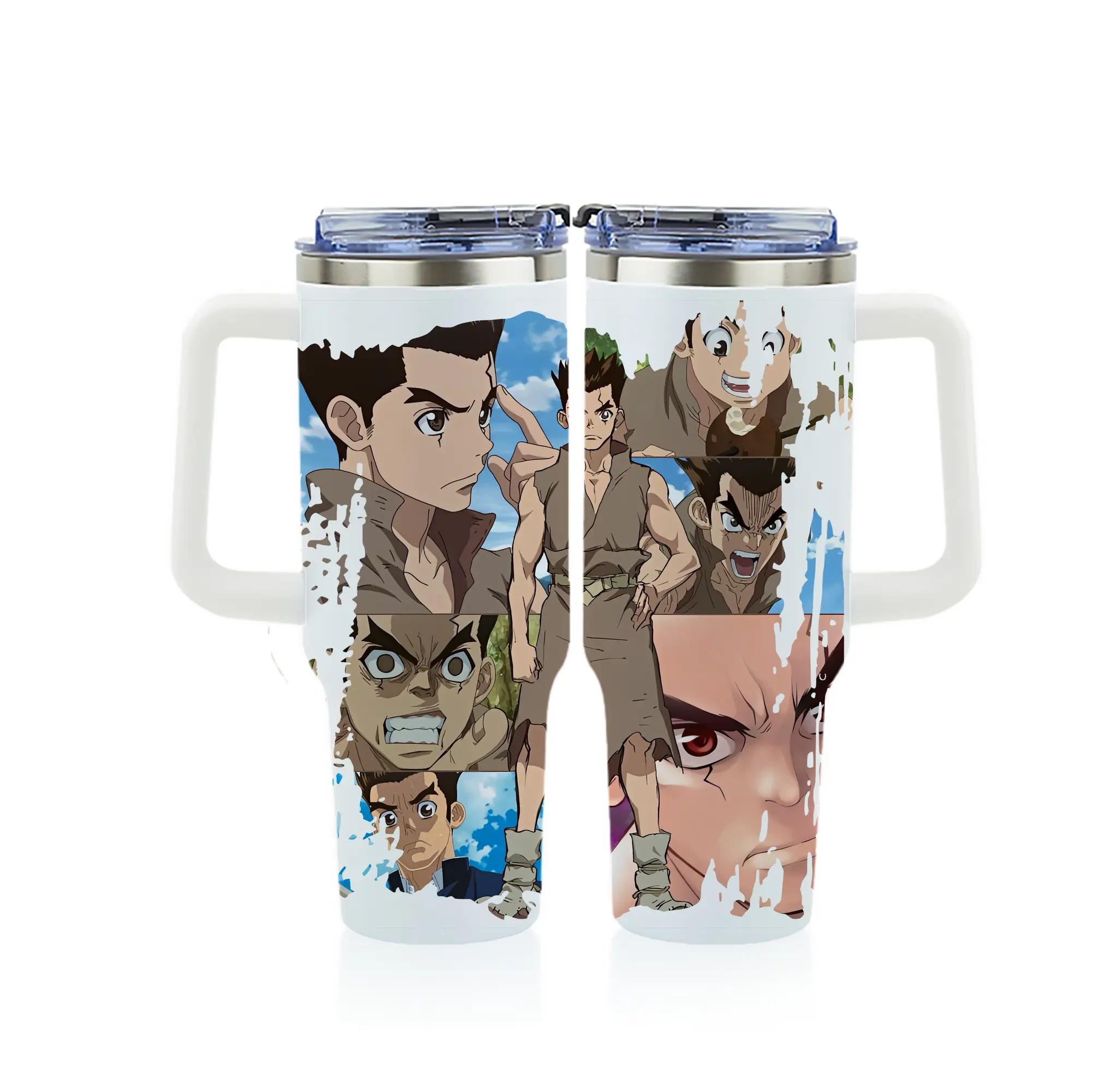 ドクターストーン グッズ,大木大樹 - 1200mL フルプリント車用タンブラー ・ 304ステンレス 内側 ・ 201ステンレス 外側 ・ 保温 保冷 ・ 通勤 ドライブ アウトドア用