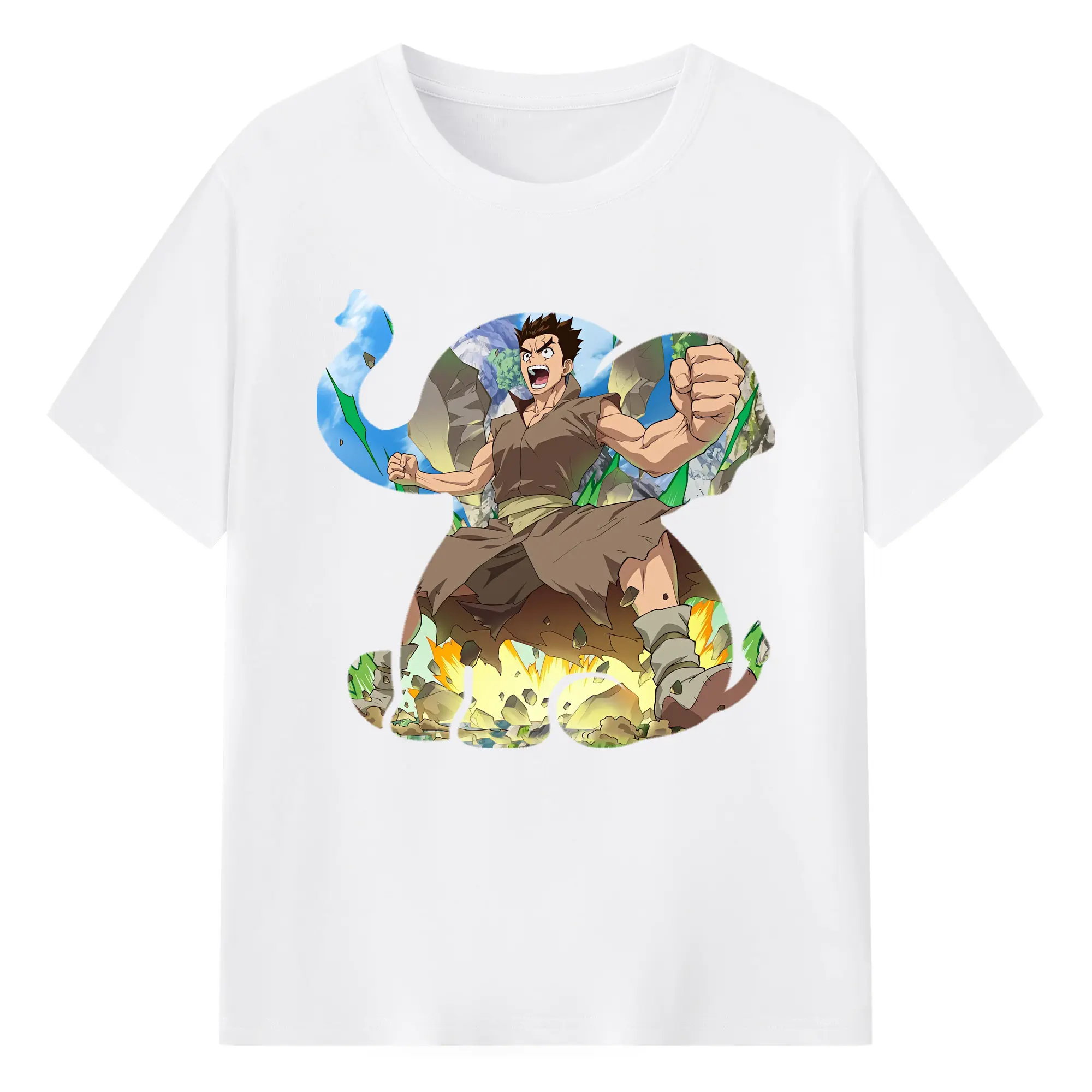 ドクターストーン グッズ,大木大樹 - 綿100％ 半袖Tシャツ ・ フロントプリント ・ 快適 通気性 ・ 日常使い 散歩 スポーツ用