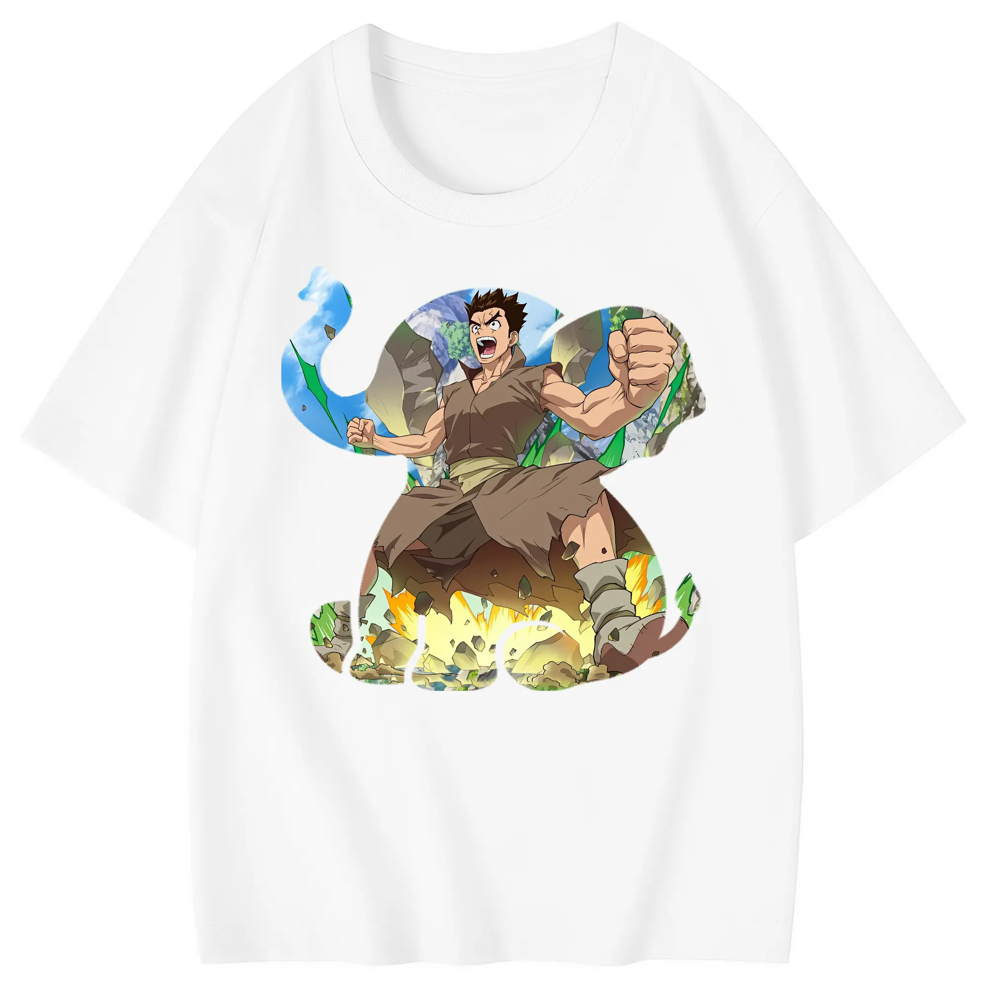 ドクターストーン グッズ,大木大樹 - 綿100％ キッズTシャツ ・ フロントプリント ・ 快適 通気性 ・ スポーツ カジュアル 散歩用