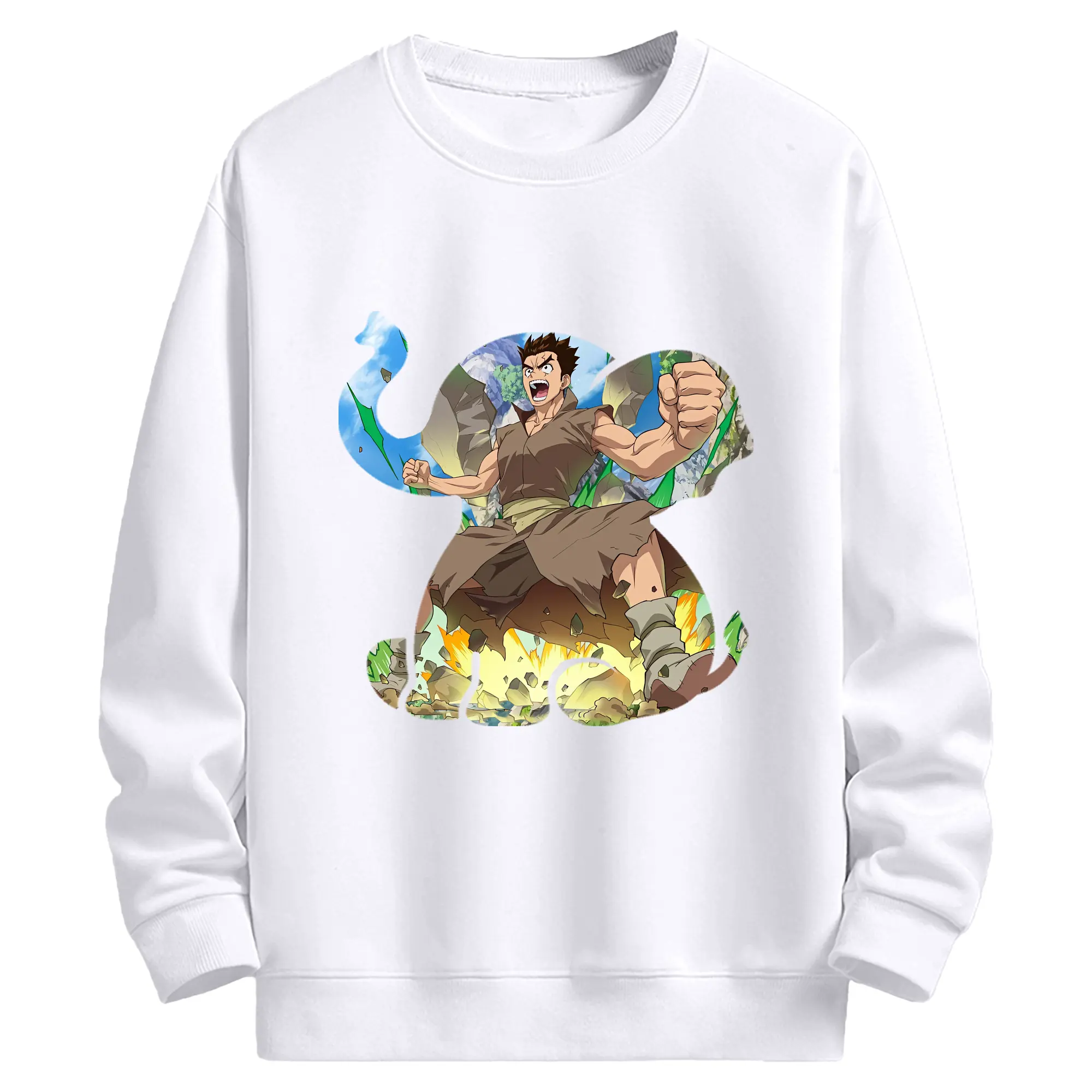 ドクターストーン グッズ,大木大樹 - 高品質 クルーネック スウェット ・ コットン59％ ポリエステル41％ ・ ユニセックス 長袖 トレーナー ・ カジュアル デイリー スポーツ 散歩用