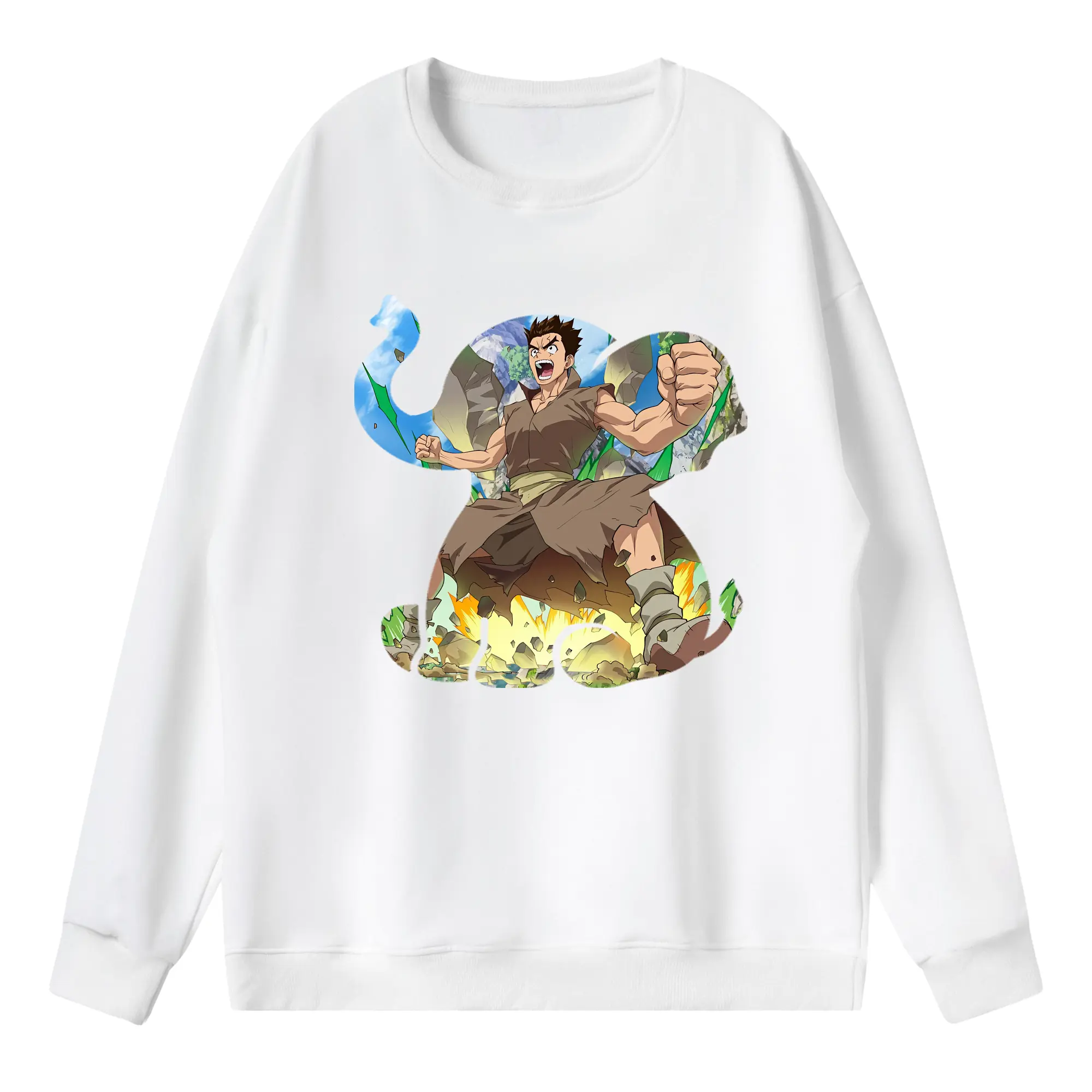 ドクターストーン グッズ,大木大樹 - 薄手 クルーネック スウェット 裏毛260g · ポリエステル 春秋向け カジュアル 男女兼用 · トレーナー デイリー スポーツ 散歩に最適