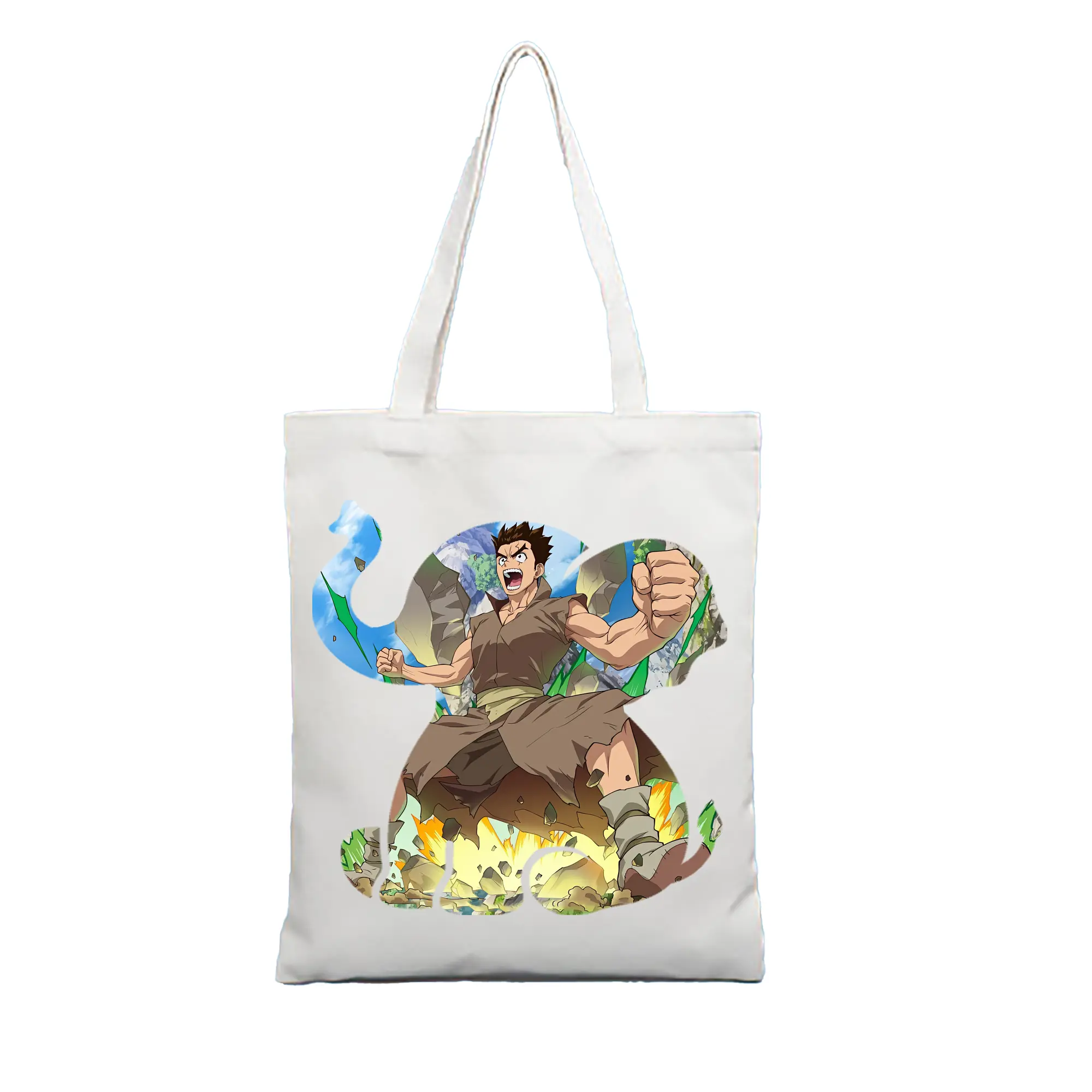 ドクターストーン グッズ,大木大樹 - 縦型キャンバス手提げバッグ（トートバッグ） ・ キャンバス素材 ・ ショッピング用 ・ 軽量 丈夫 お手入れ簡単