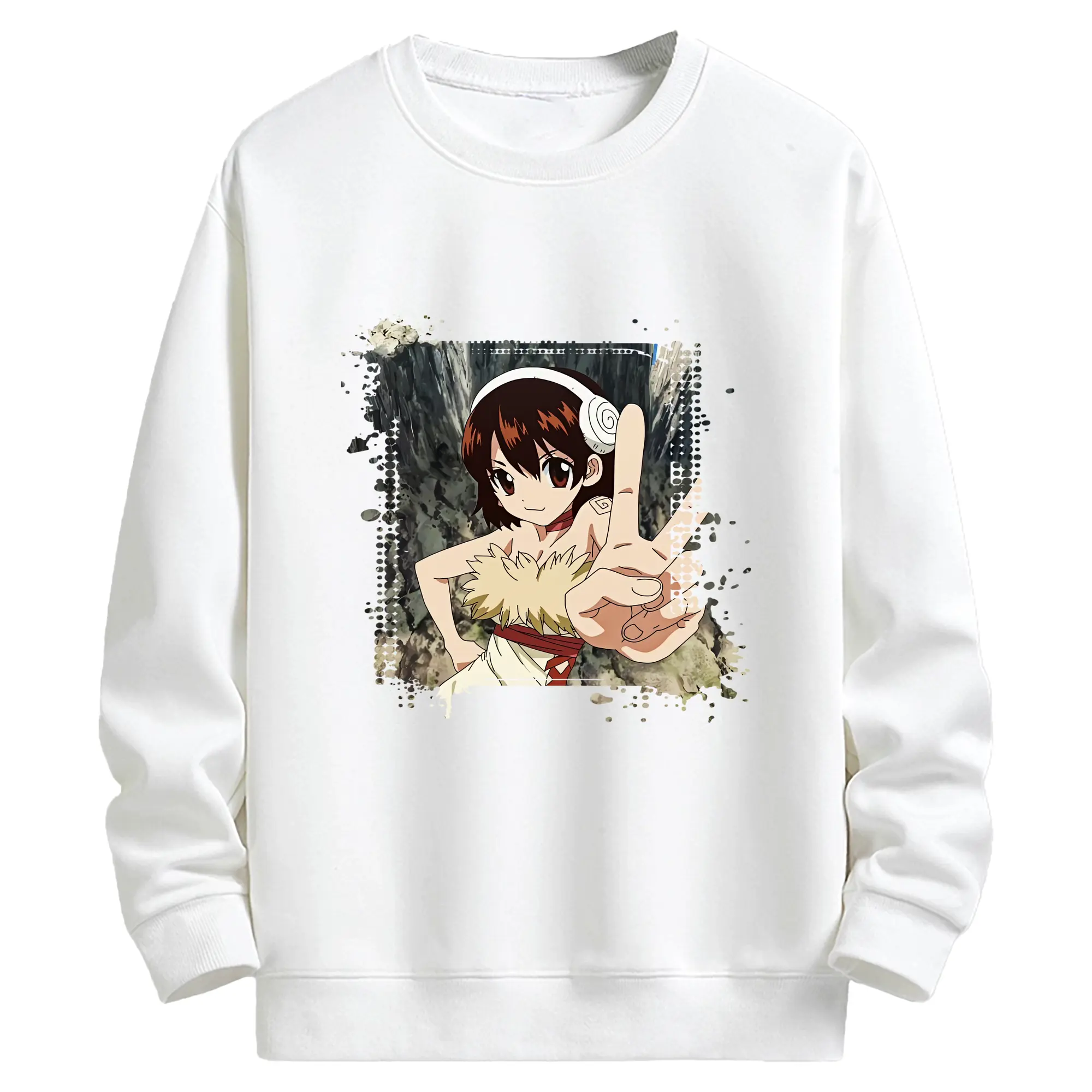 ドクターストーン グッズ,小川杠 - キッズ クルーネックスウェットシャツ ・ フロントプリント ・ 綿80％ ポリエステル20％ ・ 快適 通学 スポーツ 日常使い お散歩用