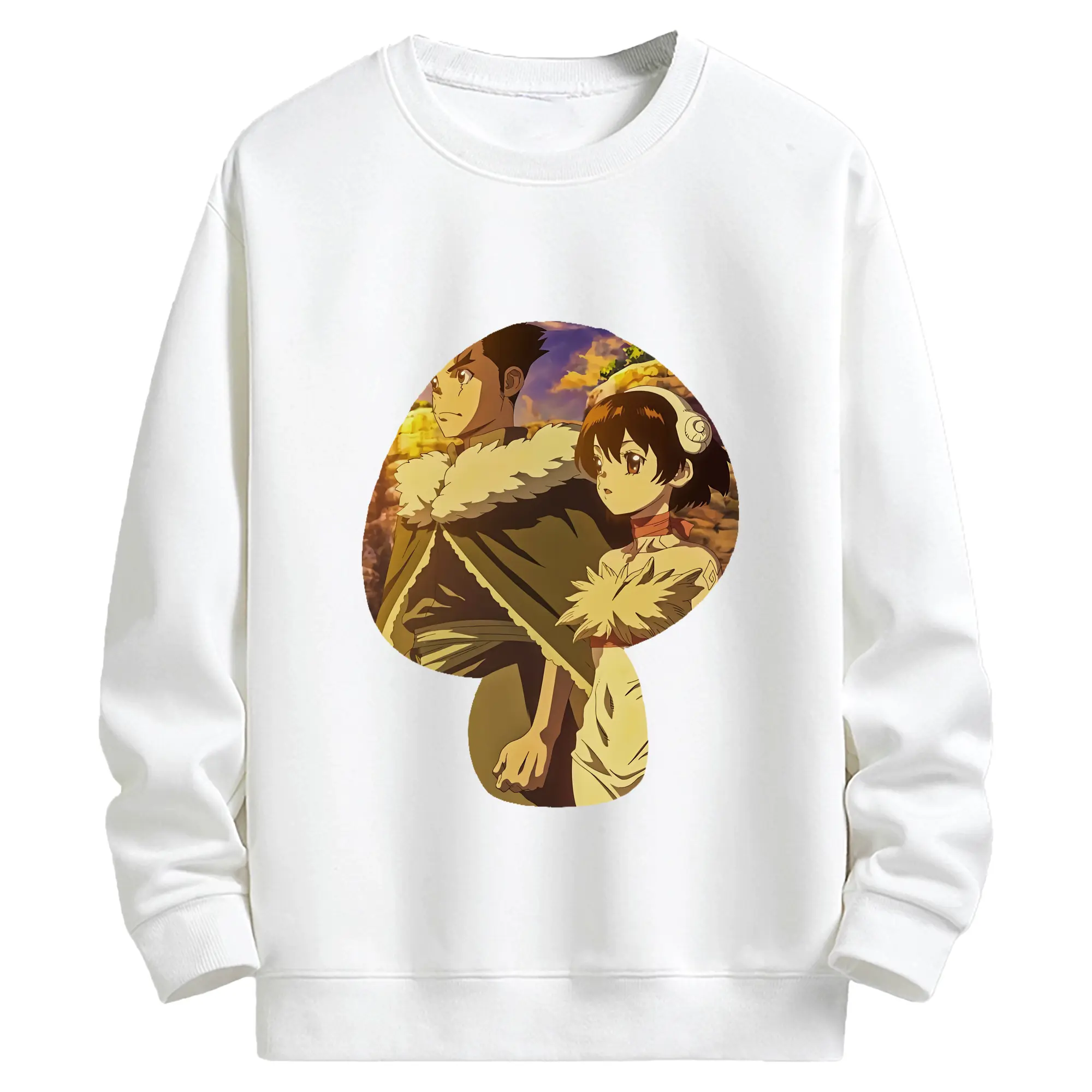 ドクターストーン グッズ,小川杠 - キッズ クルーネックスウェットシャツ ・ フロントプリント ・ 綿80％ ポリエステル20％ ・ 快適 通学 スポーツ 日常使い お散歩用