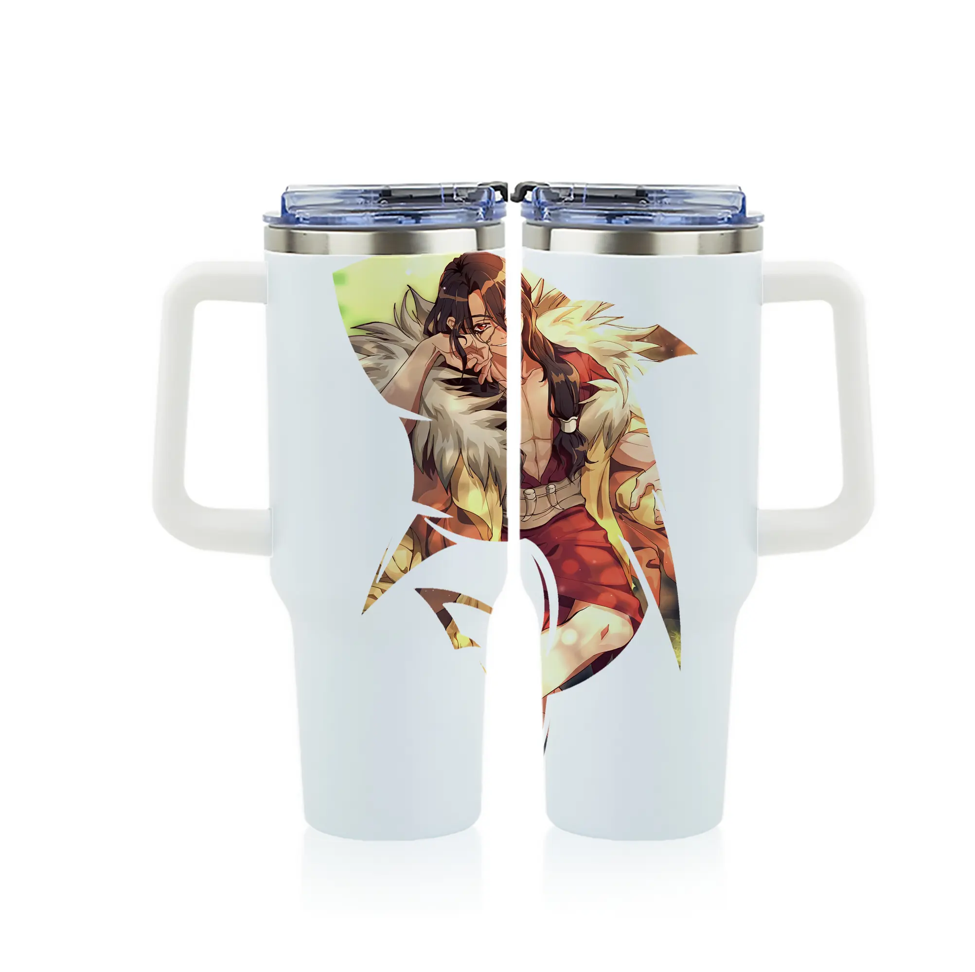 ドクターストーン グッズ,司 - 1200mL フルプリント車用タンブラー ・ 304ステンレス 内側 ・ 201ステンレス 外側 ・ 保温 保冷 ・ 通勤 ドライブ アウトドア用