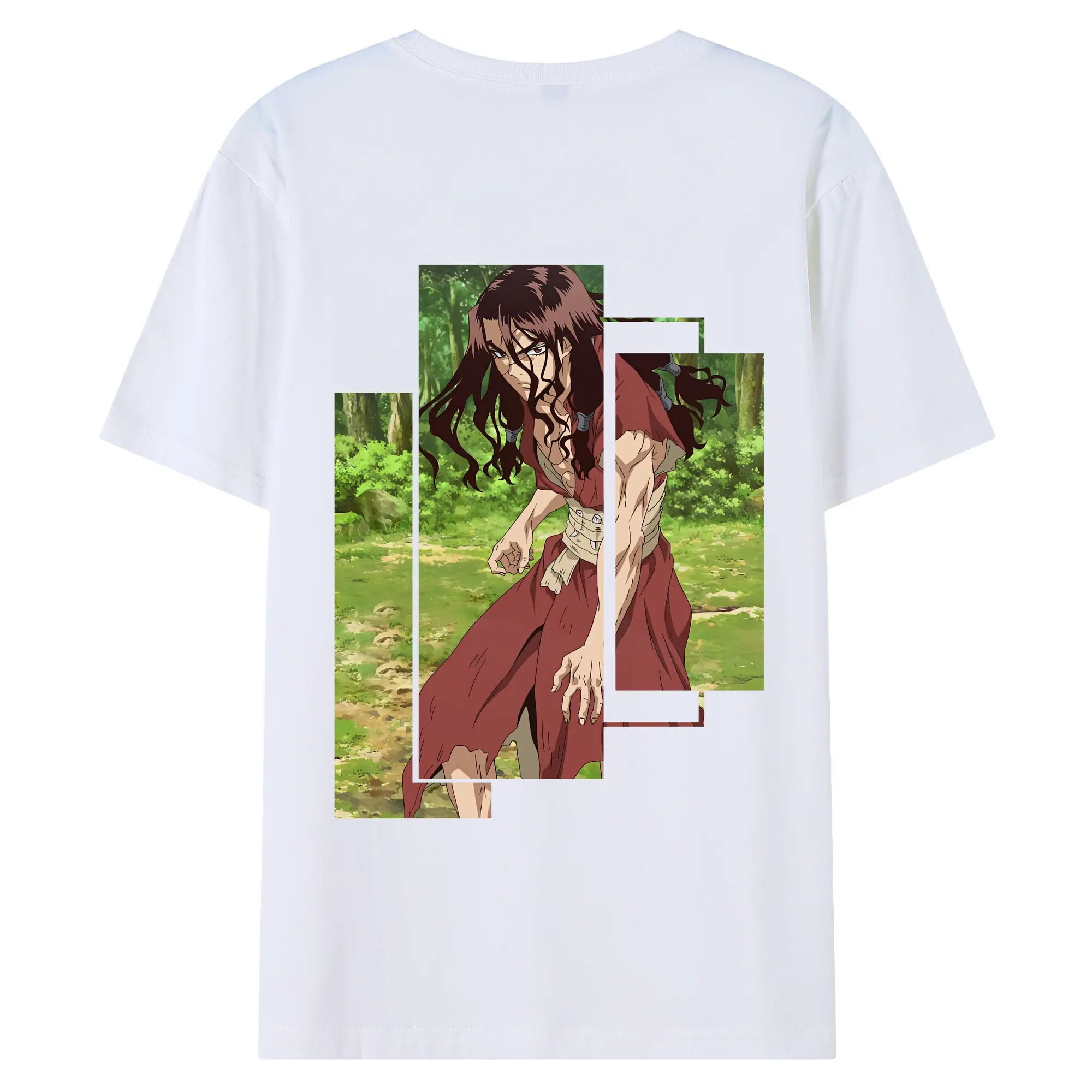 ドクターストーン グッズ,司 - 綿100％ 半袖Tシャツ ・ バックプリント ・ 快適 通気性 ・ 日常使い 散歩 スポーツ用