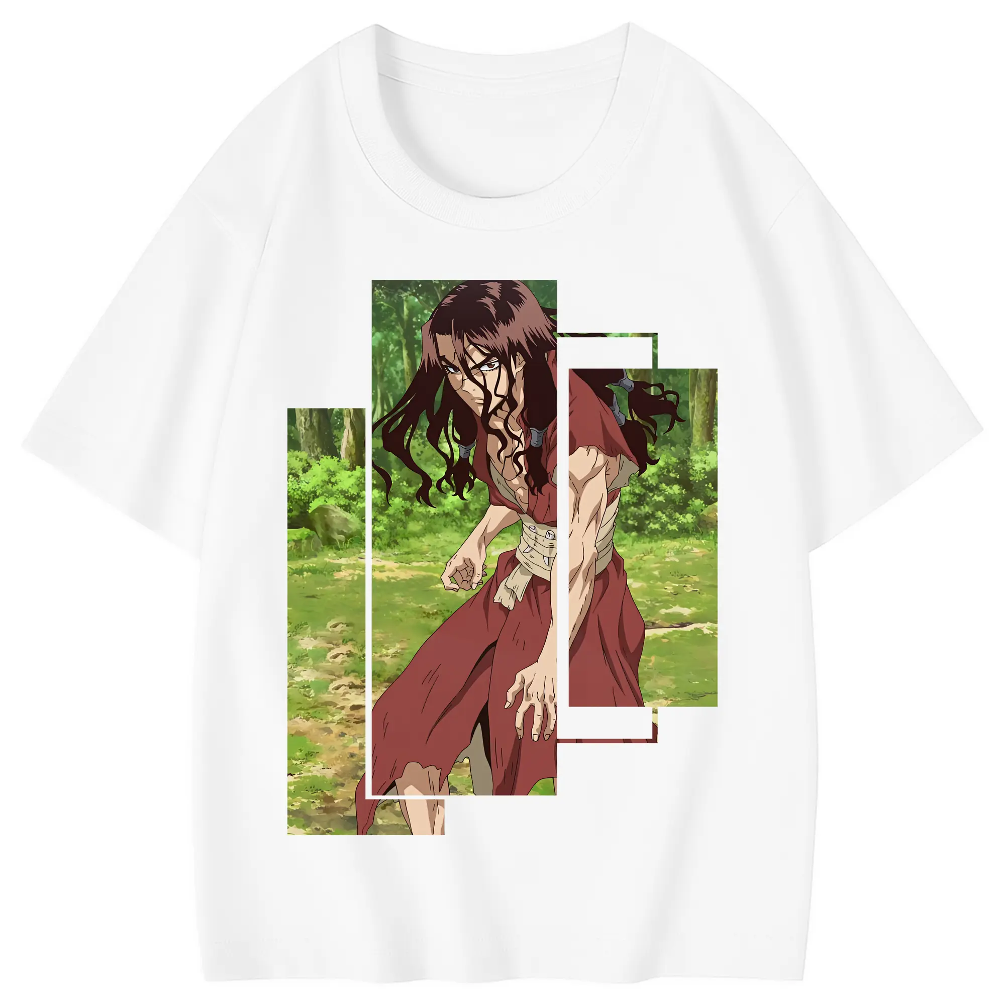 ドクターストーン グッズ,司 - 綿100％ キッズTシャツ ・ フロントプリント ・ 快適 通気性 ・ スポーツ カジュアル 散歩用