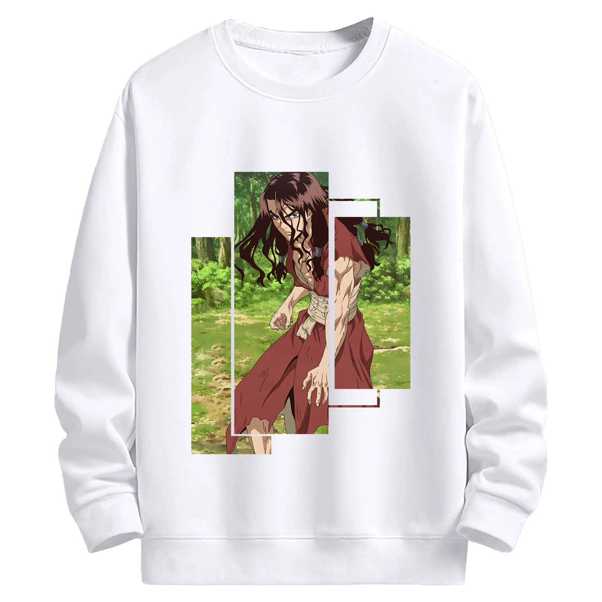 ドクターストーン グッズ,司 - 高品質 クルーネック スウェット ・ コットン59％ ポリエステル41％ ・ ユニセックス 長袖 トレーナー ・ カジュアル デイリー スポーツ 散歩用