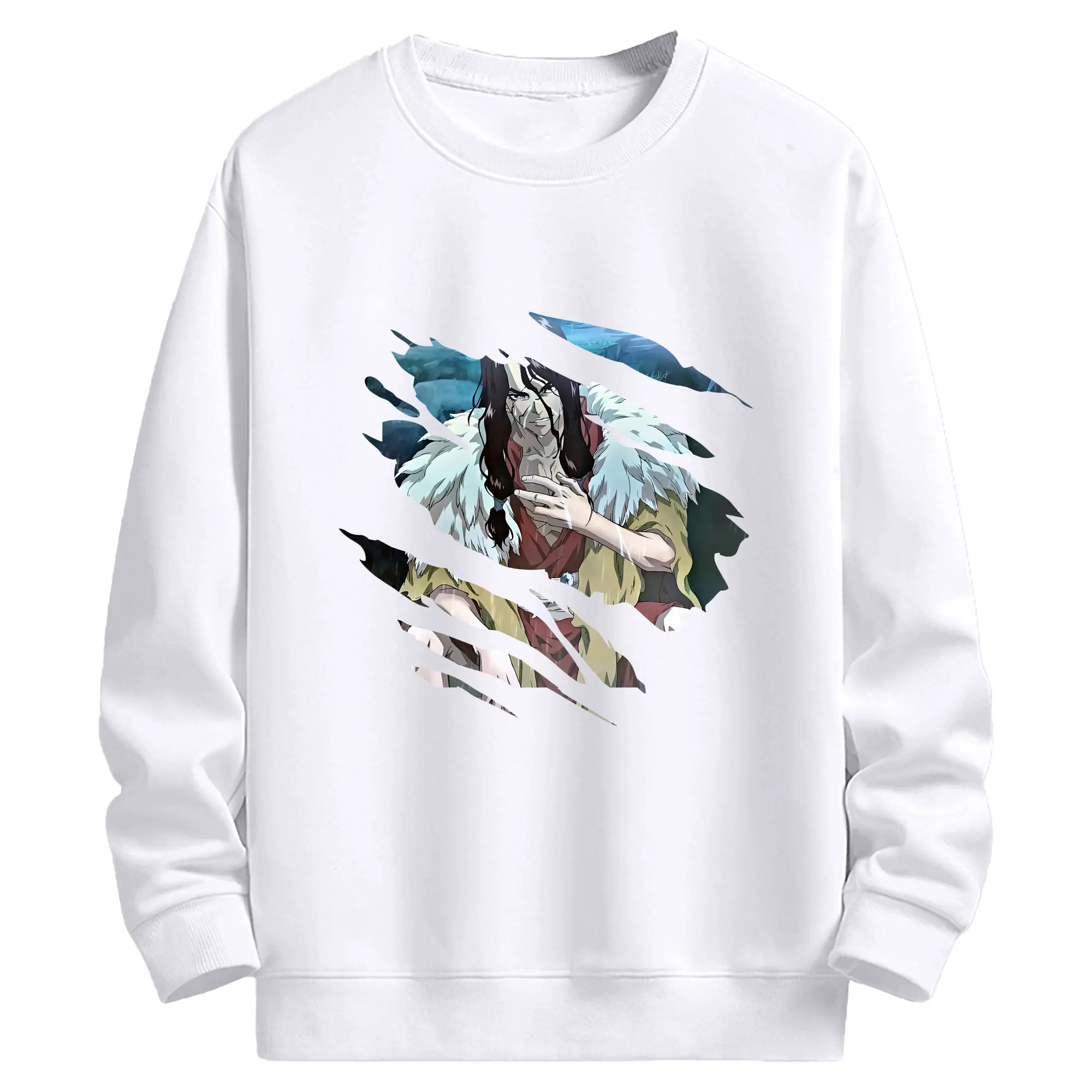 ドクターストーン グッズ,司 - 高品質 クルーネック スウェット ・ コットン59％ ポリエステル41％ ・ ユニセックス 長袖 トレーナー ・ カジュアル デイリー スポーツ 散歩用