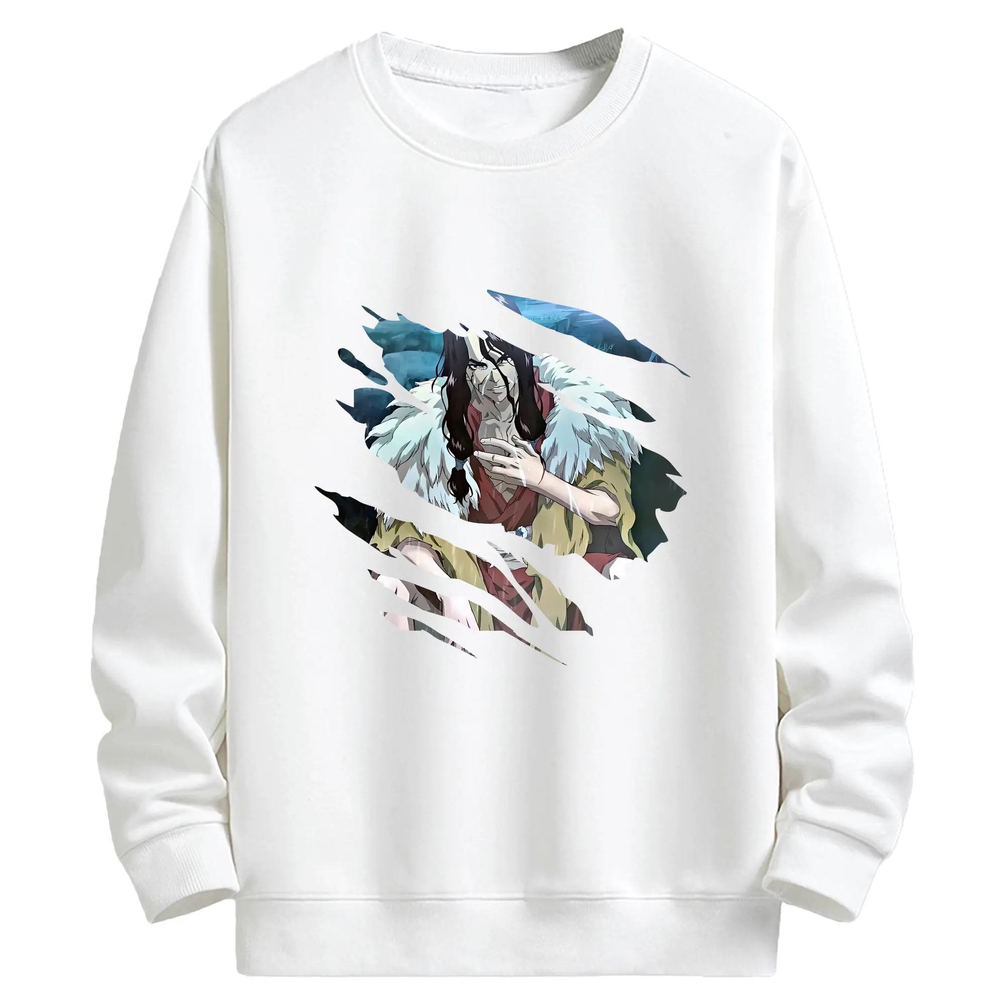 ドクターストーン グッズ,司 - キッズ クルーネックスウェットシャツ ・ フロントプリント ・ 綿80％ ポリエステル20％ ・ 快適 通学 スポーツ 日常使い お散歩用