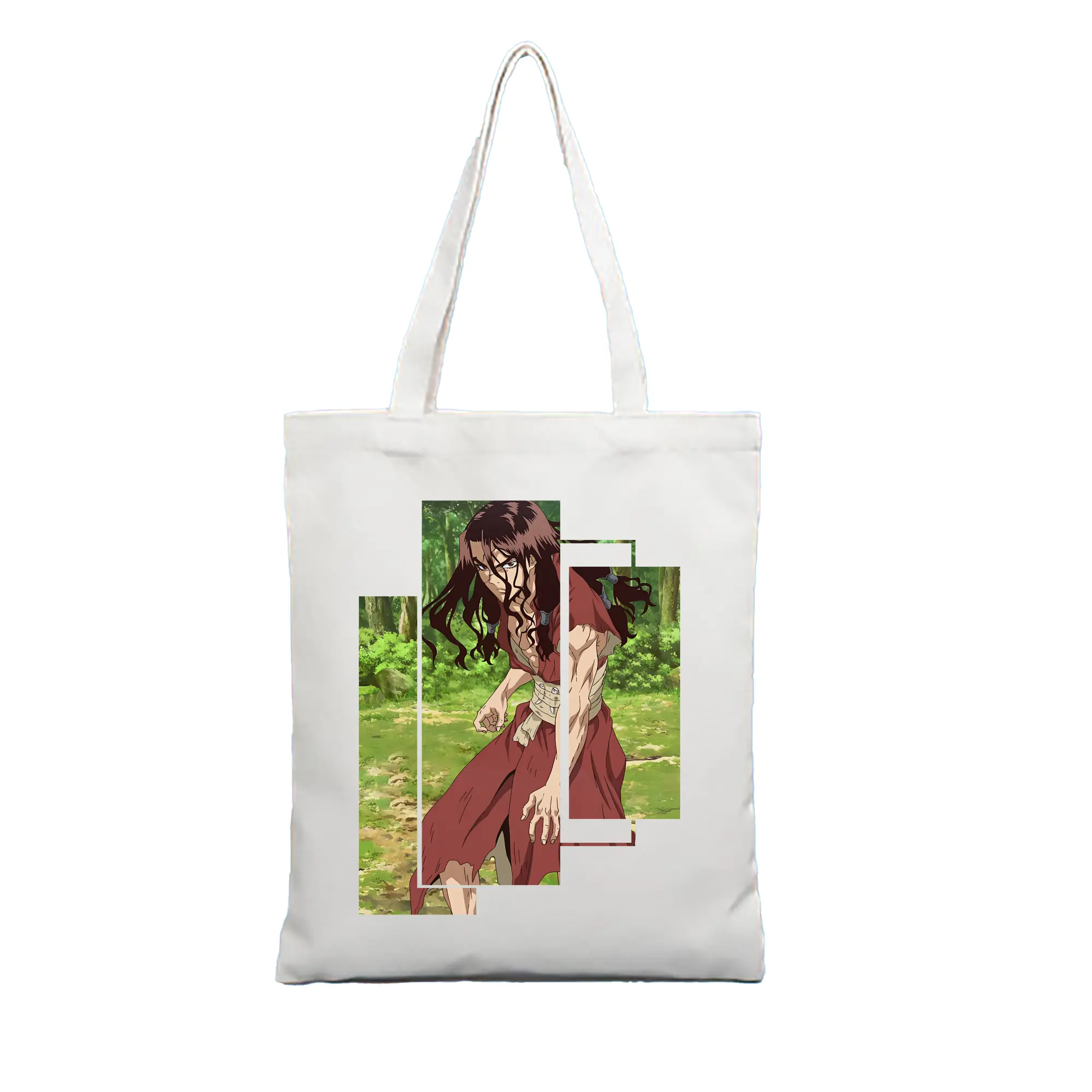 ドクターストーン グッズ,司 - 縦型キャンバス手提げバッグ（トートバッグ） ・ キャンバス素材 ・ ショッピング用 ・ 軽量 丈夫 お手入れ簡単