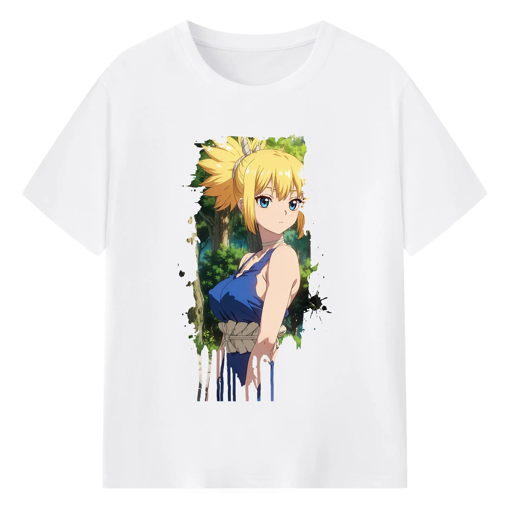 ドクターストーン グッズ,コハク - 綿100％ 半袖Tシャツ ・ フロントプリント ・ 快適 通気性 ・ 日常使い 散歩 スポーツ用