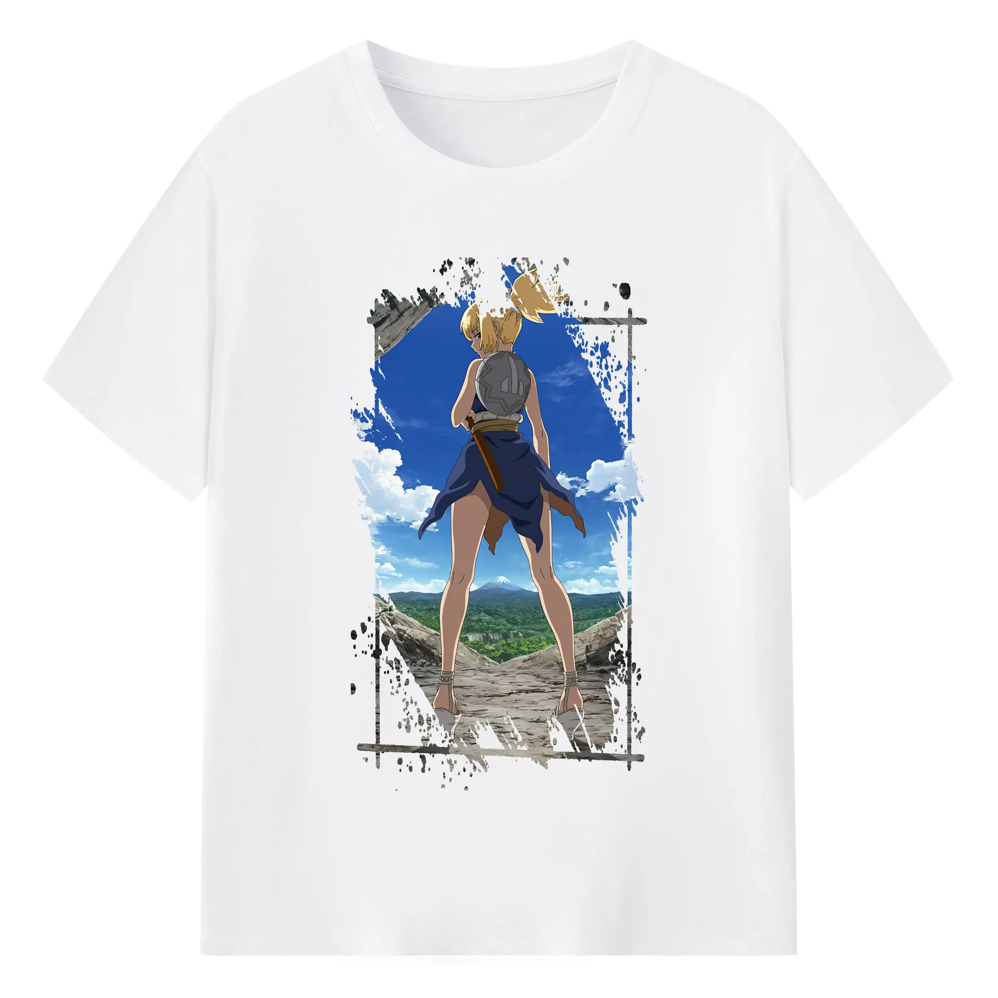 ドクターストーン グッズ,コハク - 綿100％ 半袖Tシャツ ・ フロントプリント ・ 快適 通気性 ・ 日常使い 散歩 スポーツ用