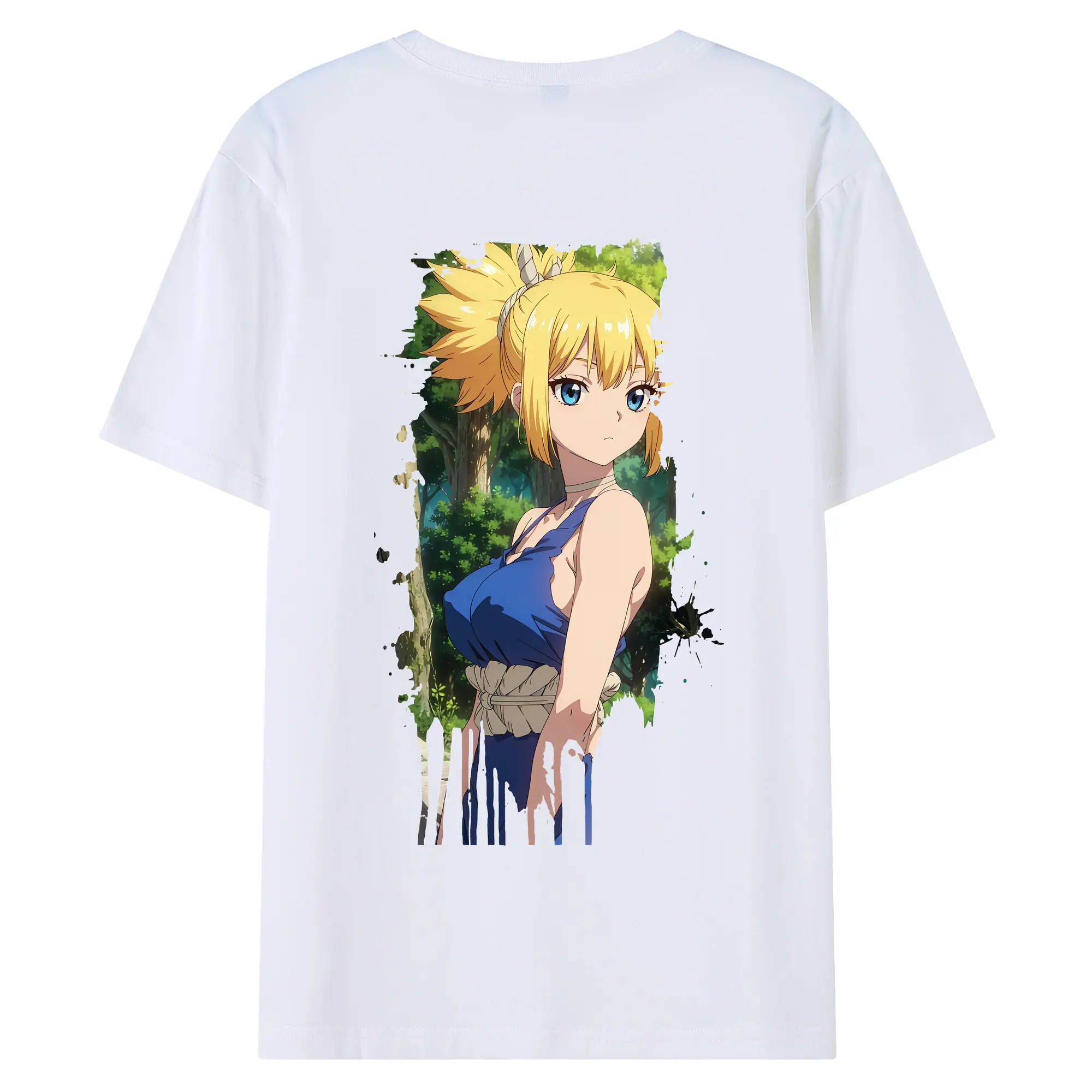 ドクターストーン グッズ,コハク - 綿100％ 半袖Tシャツ ・ バックプリント ・ 快適 通気性 ・ 日常使い 散歩 スポーツ用