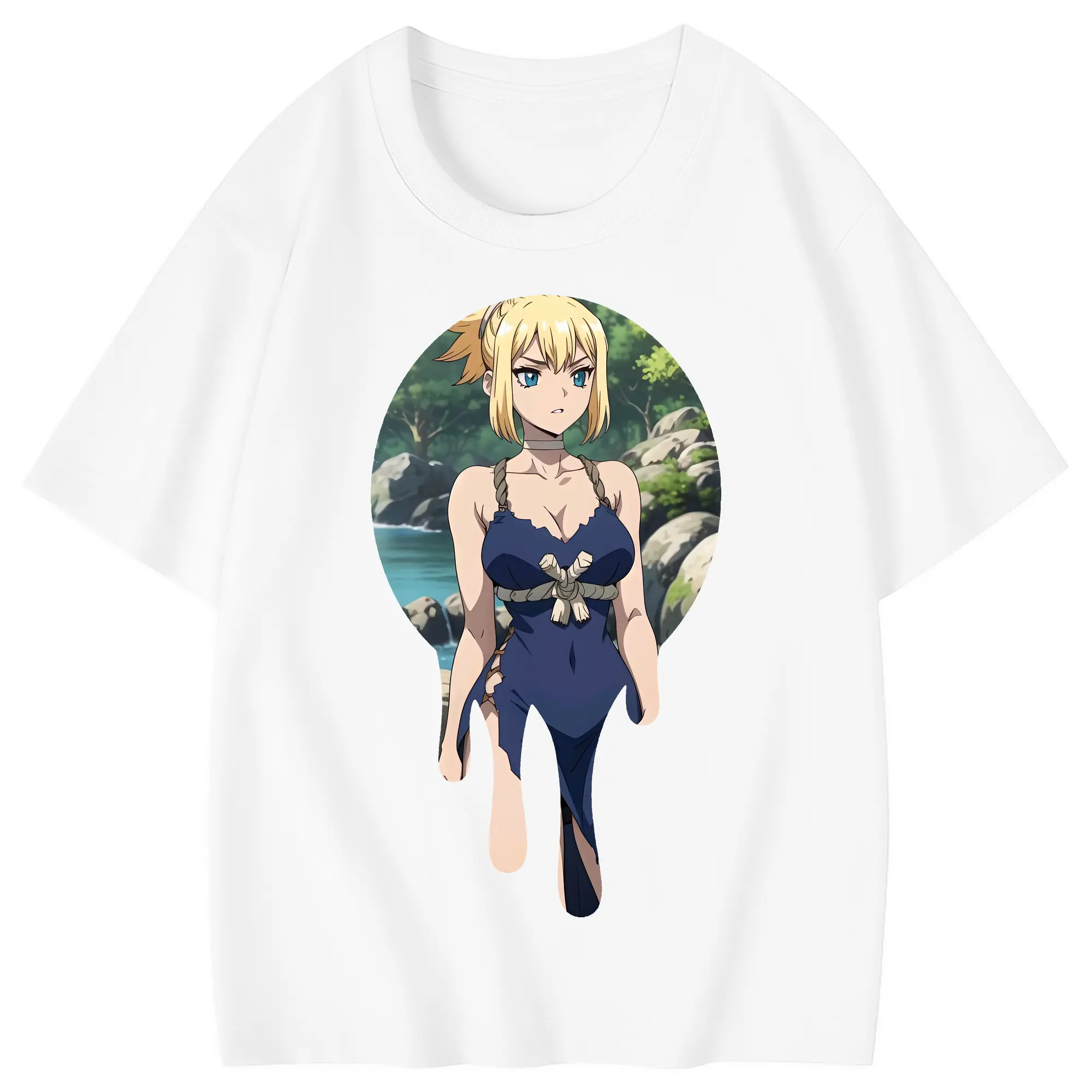 ドクターストーン グッズ,コハク - 綿100％ キッズTシャツ ・ フロントプリント ・ 快適 通気性 ・ スポーツ カジュアル 散歩用