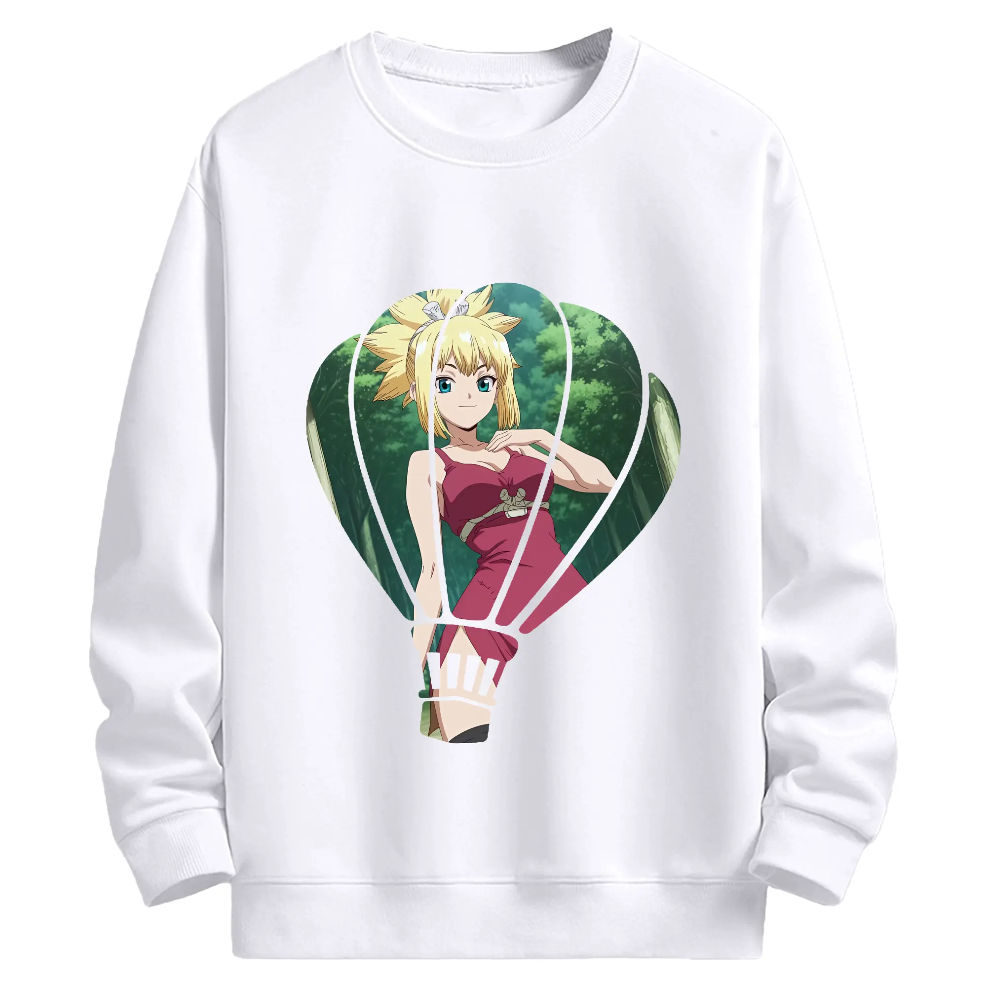 ドクターストーン グッズ,コハク - 高品質 クルーネック スウェット ・ コットン59％ ポリエステル41％ ・ ユニセックス 長袖 トレーナー ・ カジュアル デイリー スポーツ 散歩用