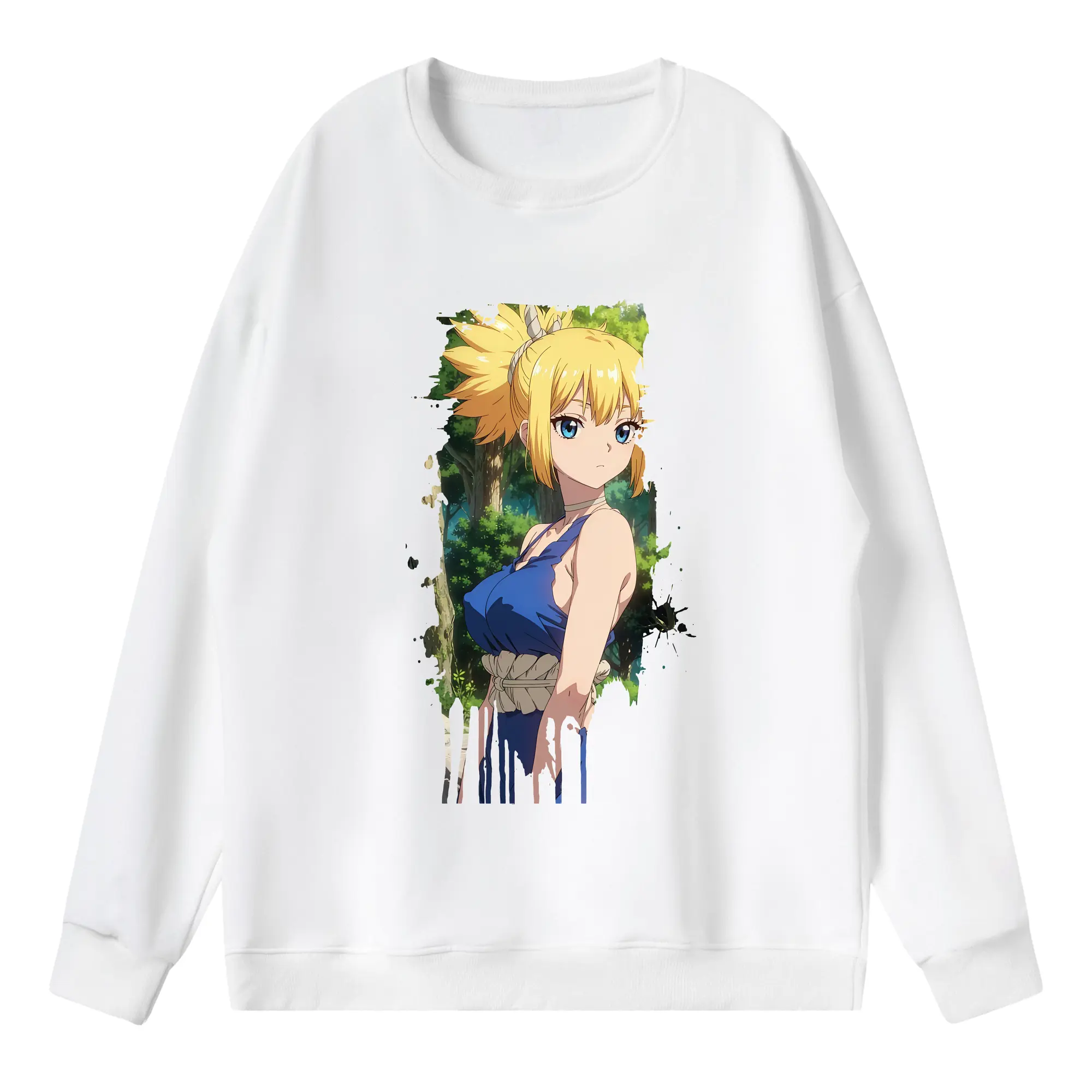 ドクターストーン グッズ,コハク - 薄手 クルーネック スウェット 裏毛260g · ポリエステル 春秋向け カジュアル 男女兼用 · トレーナー デイリー スポーツ 散歩に最適