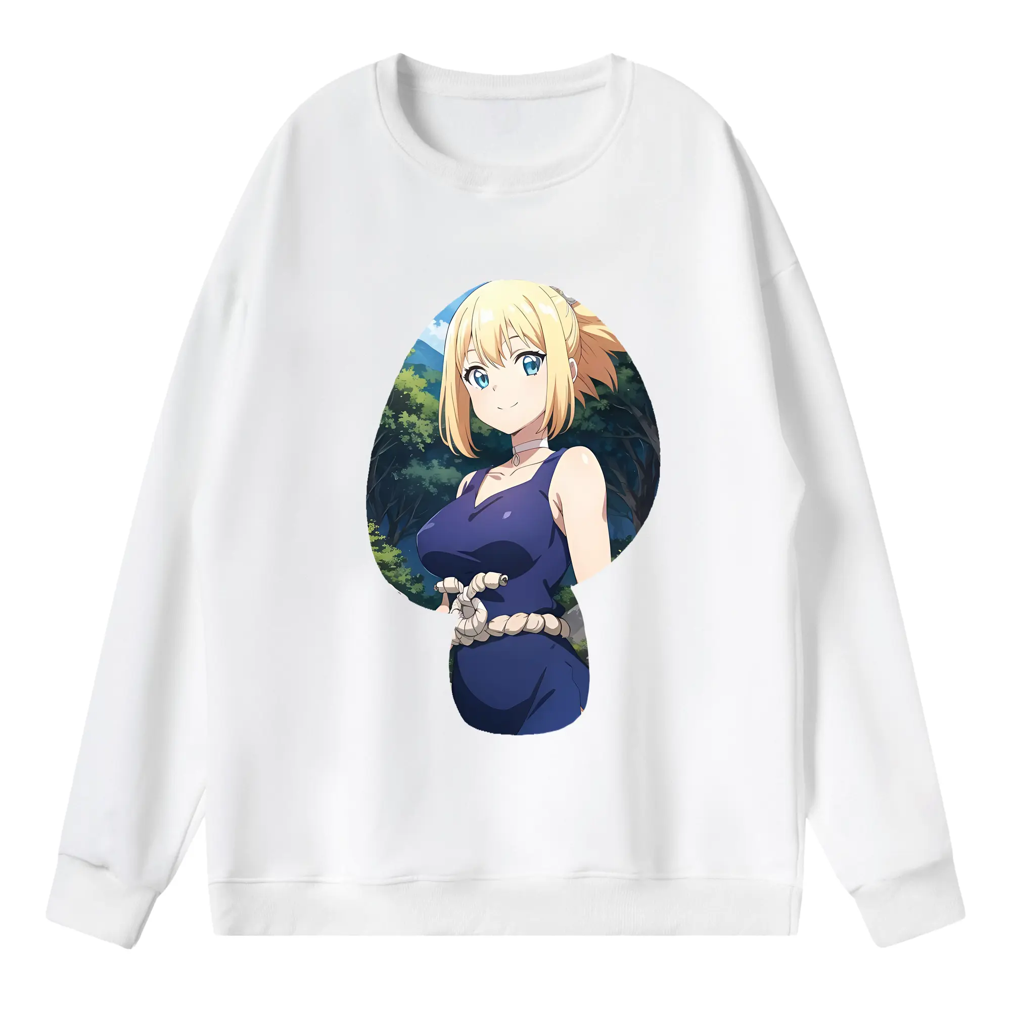 ドクターストーン グッズ,コハク - 薄手 クルーネック スウェット 裏毛260g · ポリエステル 春秋向け カジュアル 男女兼用 · トレーナー デイリー スポーツ 散歩に最適