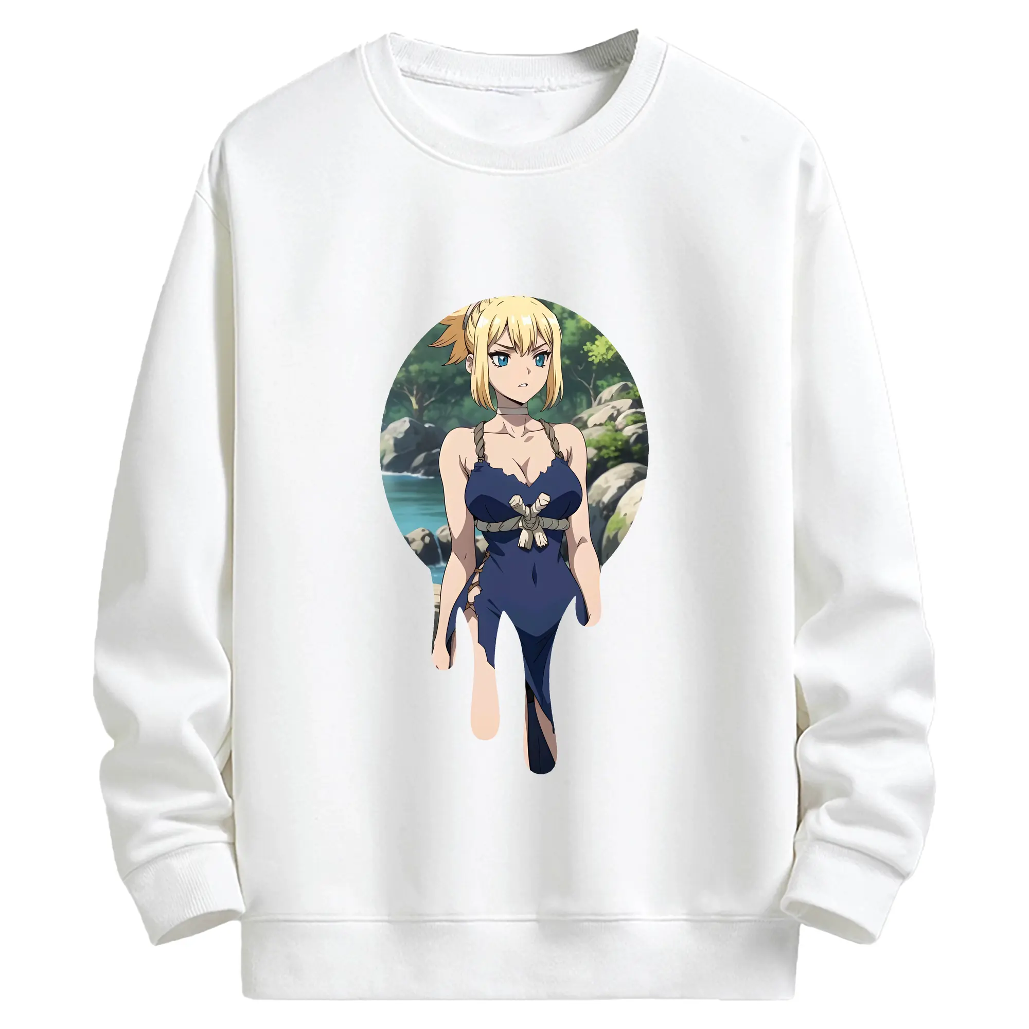 ドクターストーン グッズ,コハク - キッズ クルーネックスウェットシャツ ・ フロントプリント ・ 綿80％ ポリエステル20％ ・ 快適 通学 スポーツ 日常使い お散歩用