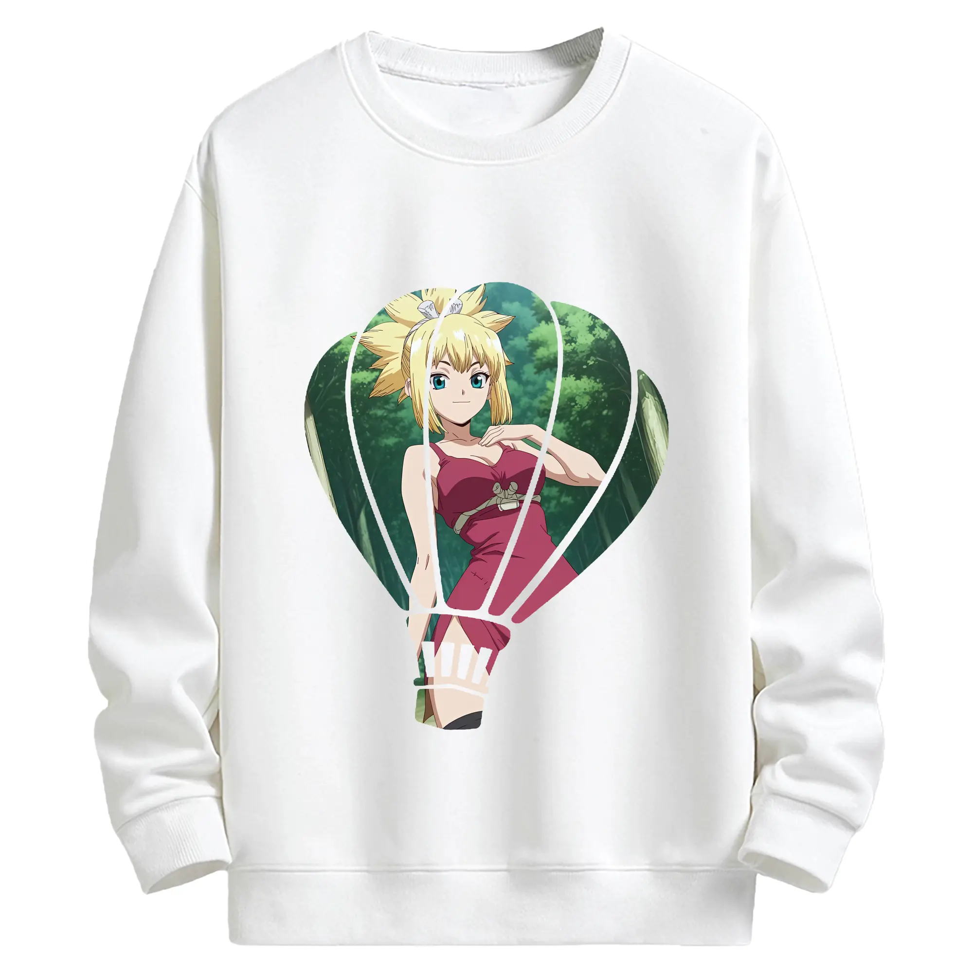 ドクターストーン グッズ,コハク - キッズ クルーネックスウェットシャツ ・ フロントプリント ・ 綿80％ ポリエステル20％ ・ 快適 通学 スポーツ 日常使い お散歩用