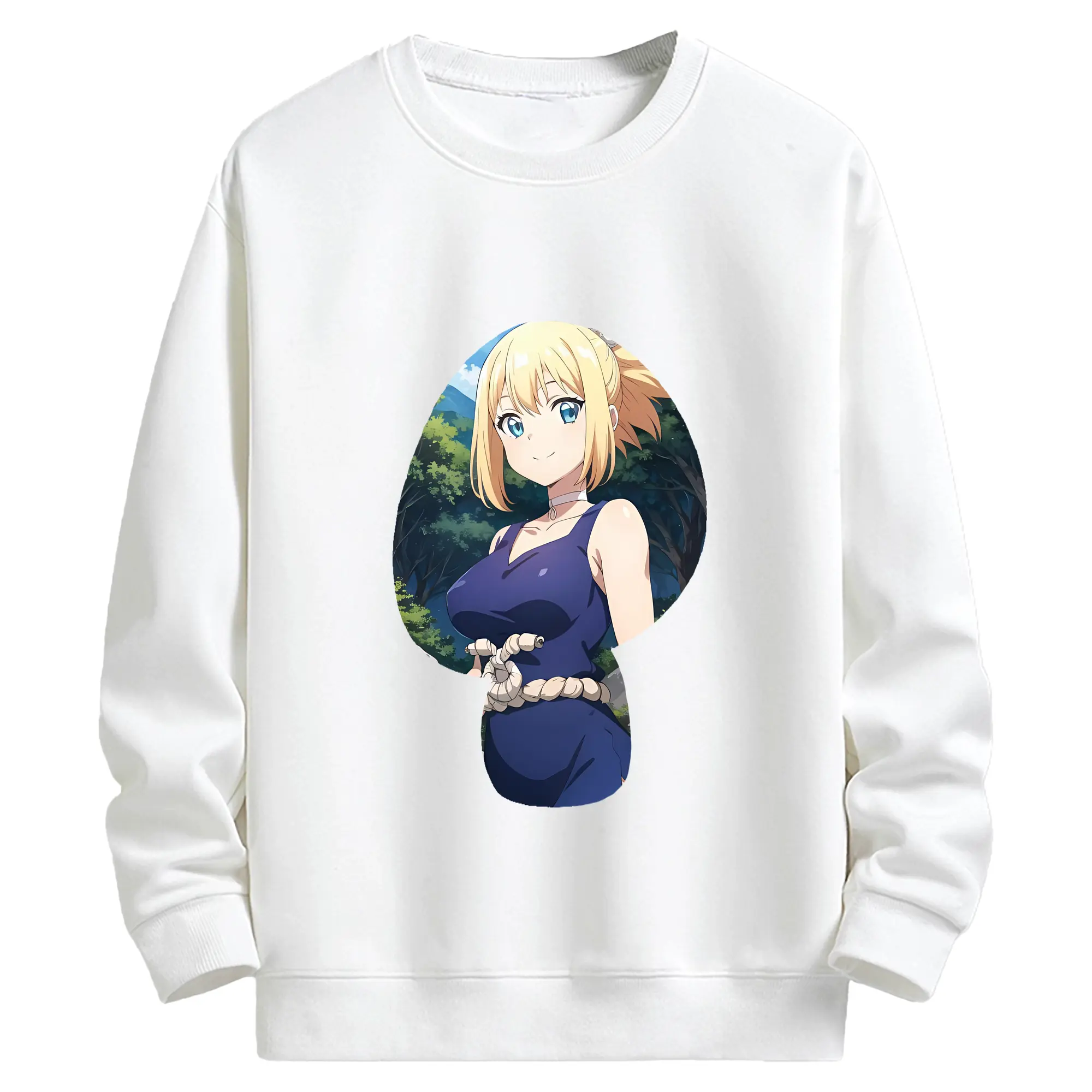 ドクターストーン グッズ,コハク - キッズ クルーネックスウェットシャツ ・ フロントプリント ・ 綿80％ ポリエステル20％ ・ 快適 通学 スポーツ 日常使い お散歩用