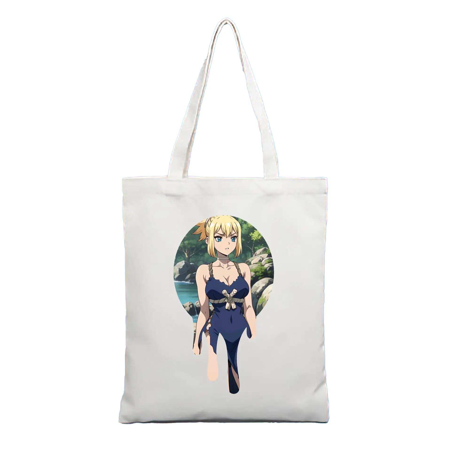 ドクターストーン グッズ,コハク - 縦型キャンバス手提げバッグ（トートバッグ） ・ キャンバス素材 ・ ショッピング用 ・ 軽量 丈夫 お手入れ簡単