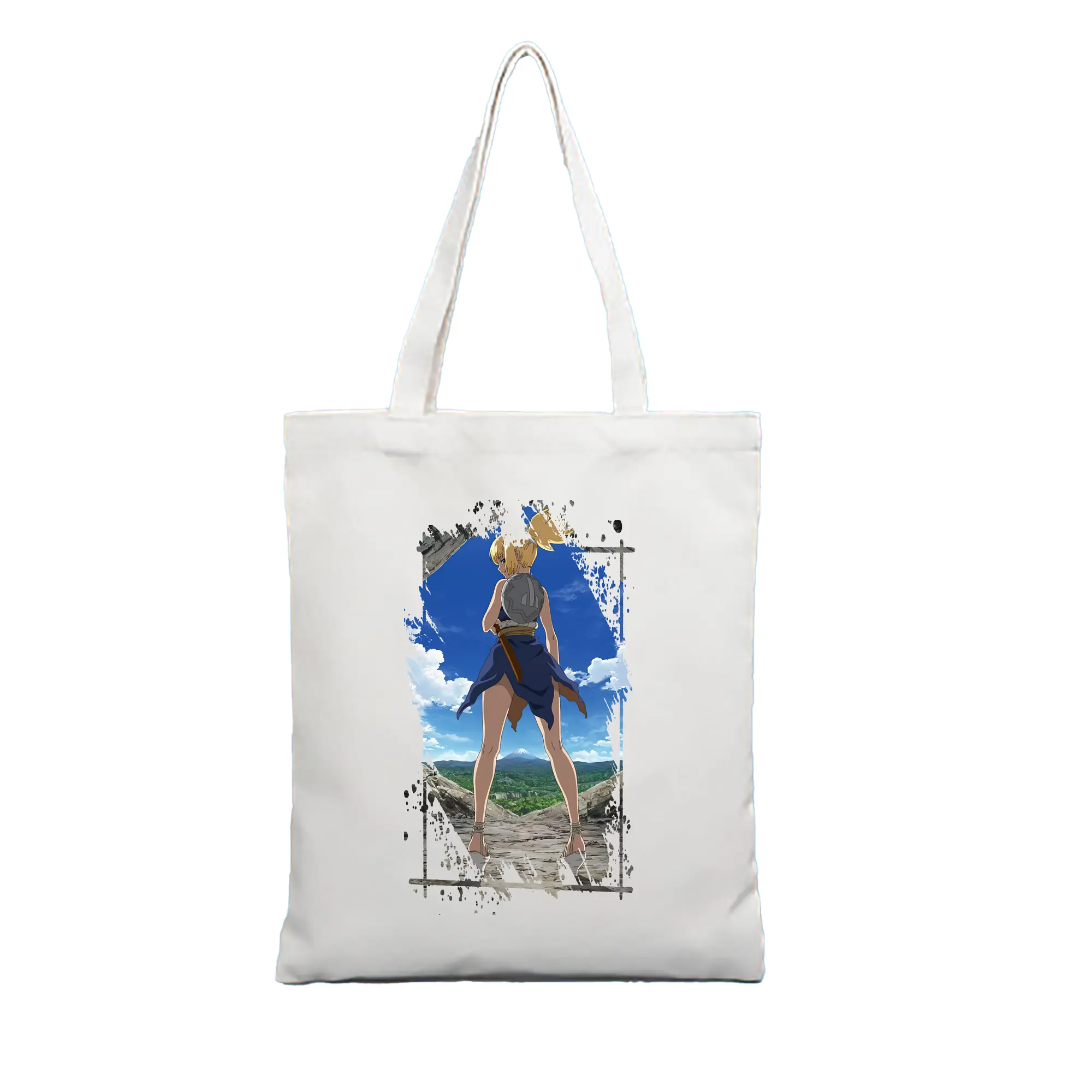 ドクターストーン グッズ,コハク - 縦型キャンバス手提げバッグ（トートバッグ） ・ キャンバス素材 ・ ショッピング用 ・ 軽量 丈夫 お手入れ簡単