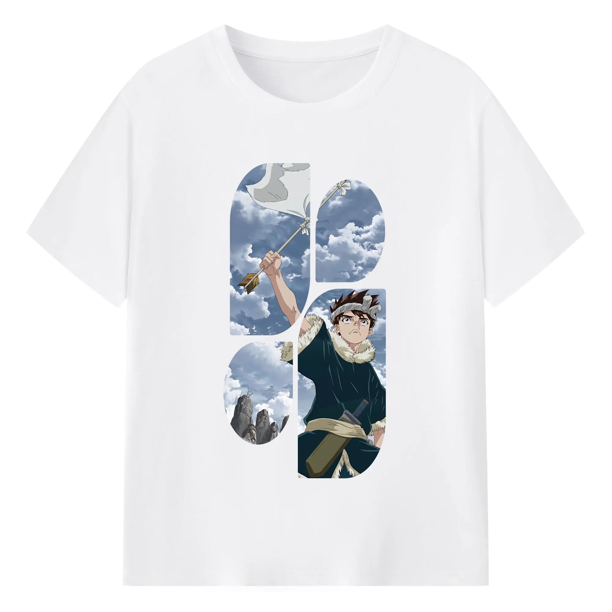 ドクターストーン グッズ,クロム - 綿100％ 半袖Tシャツ ・ フロントプリント ・ 快適 通気性 ・ 日常使い 散歩 スポーツ用