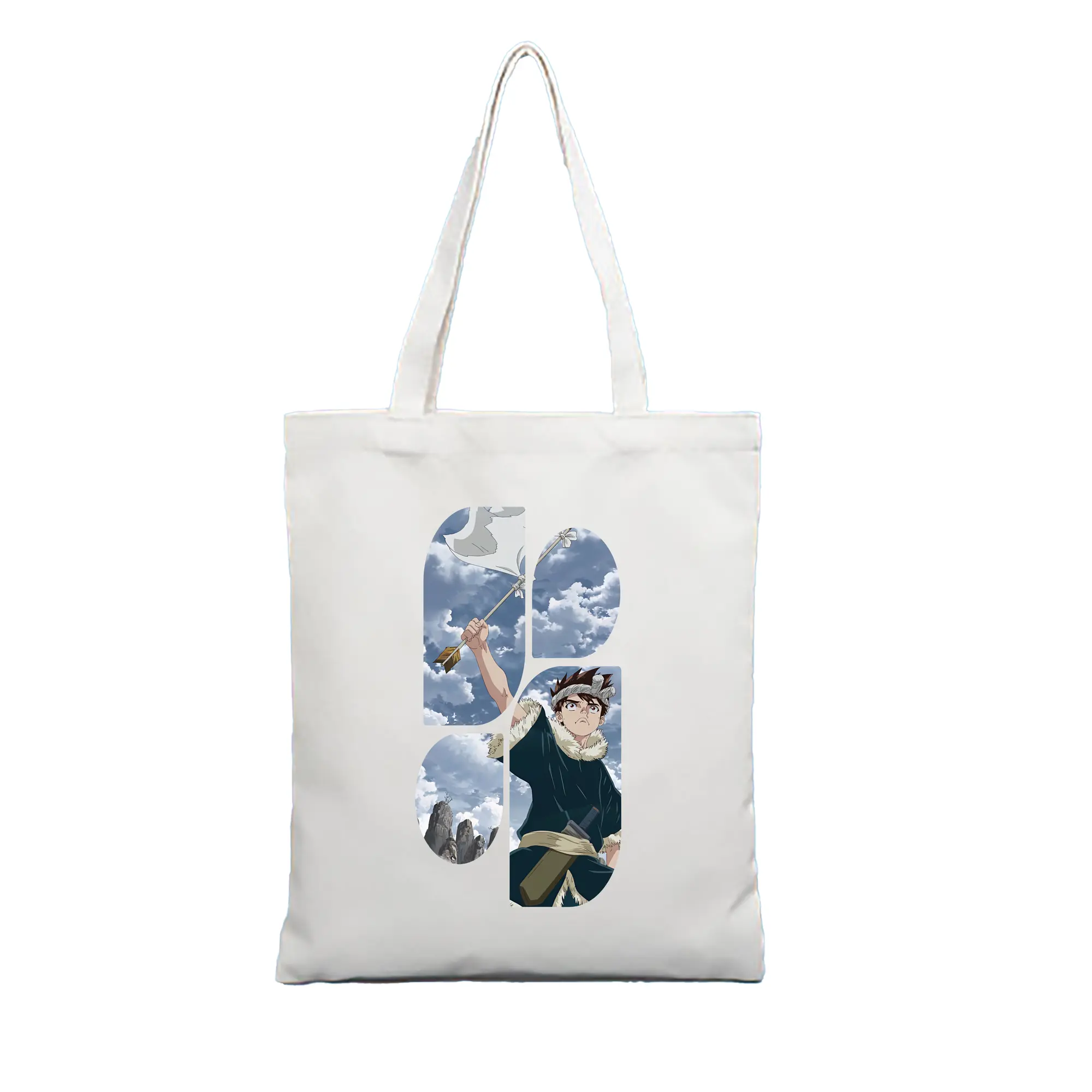 ドクターストーン グッズ,クロム - 縦型キャンバス手提げバッグ（トートバッグ） ・ キャンバス素材 ・ ショッピング用 ・ 軽量 丈夫 お手入れ簡単