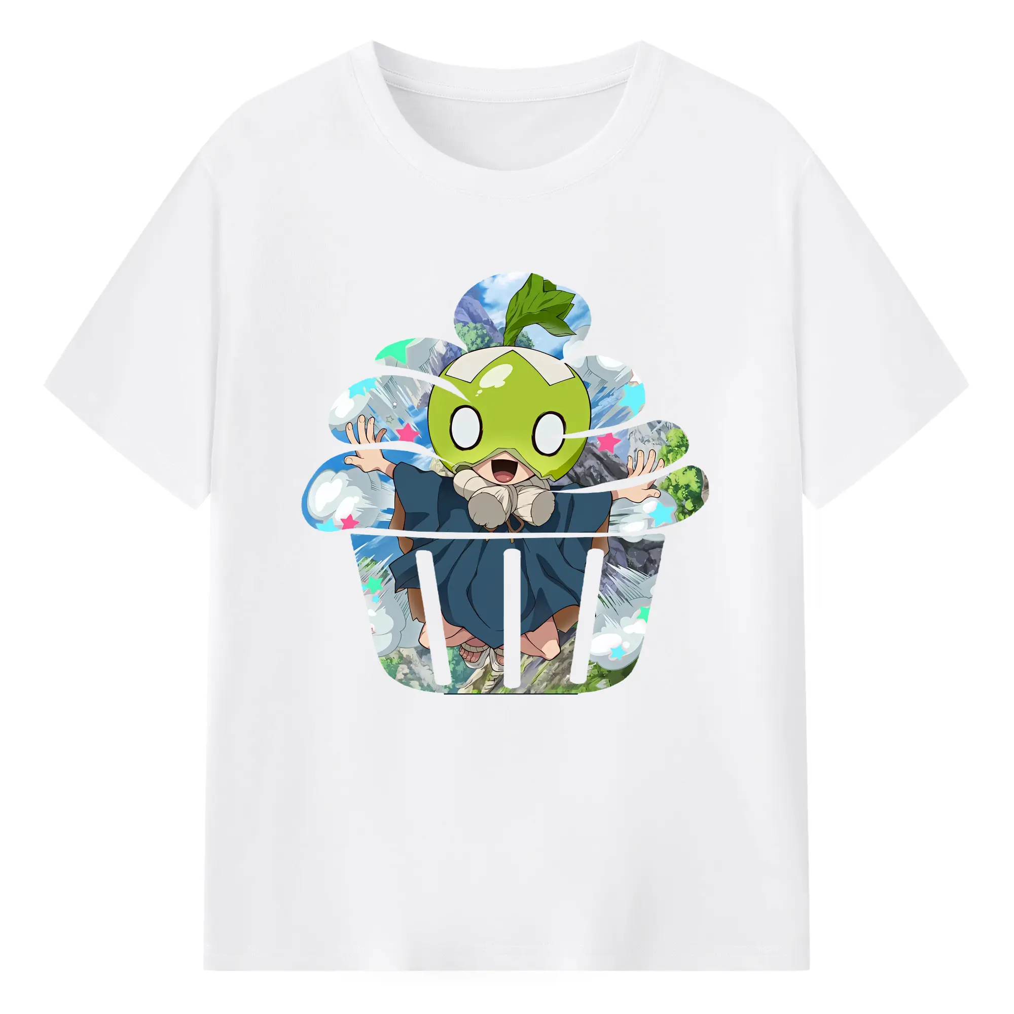 ドクターストーン グッズ,スイカ - 綿100％ 半袖Tシャツ ・ フロントプリント ・ 快適 通気性 ・ 日常使い 散歩 スポーツ用