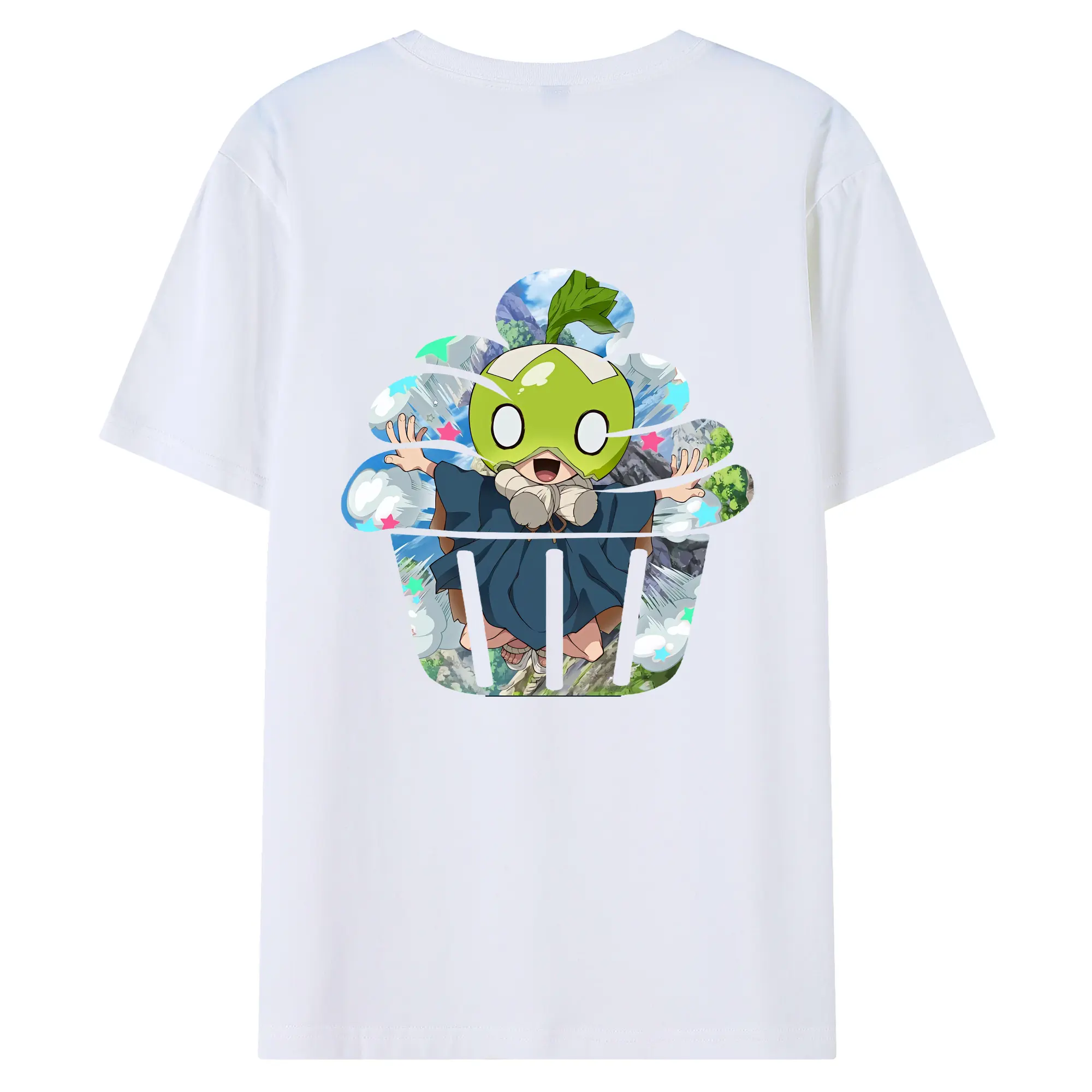 ドクターストーン グッズ,スイカ - 綿100％ 半袖Tシャツ ・ バックプリント ・ 快適 通気性 ・ 日常使い 散歩 スポーツ用