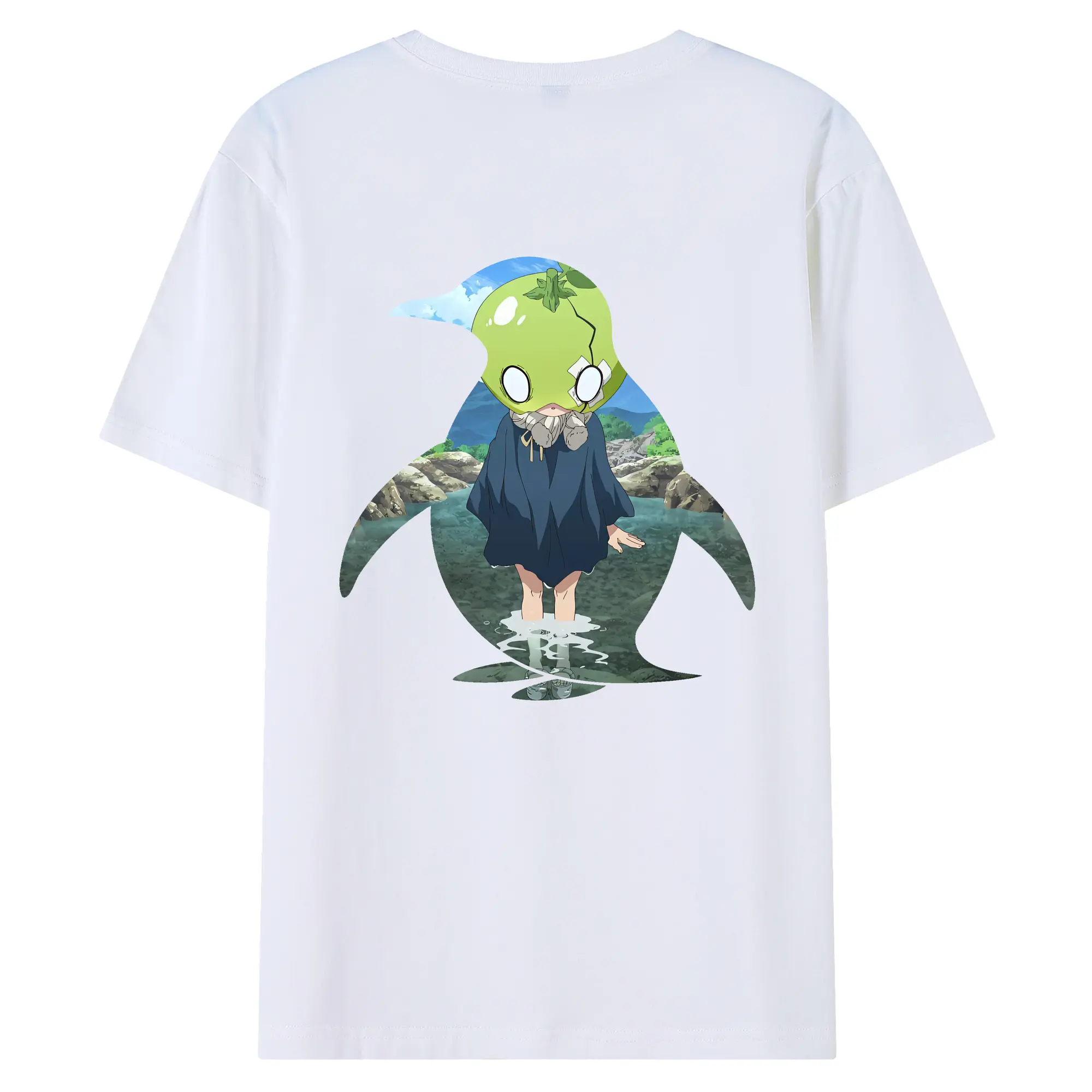 ドクターストーン グッズ,スイカ - 綿100％ 半袖Tシャツ ・ バックプリント ・ 快適 通気性 ・ 日常使い 散歩 スポーツ用